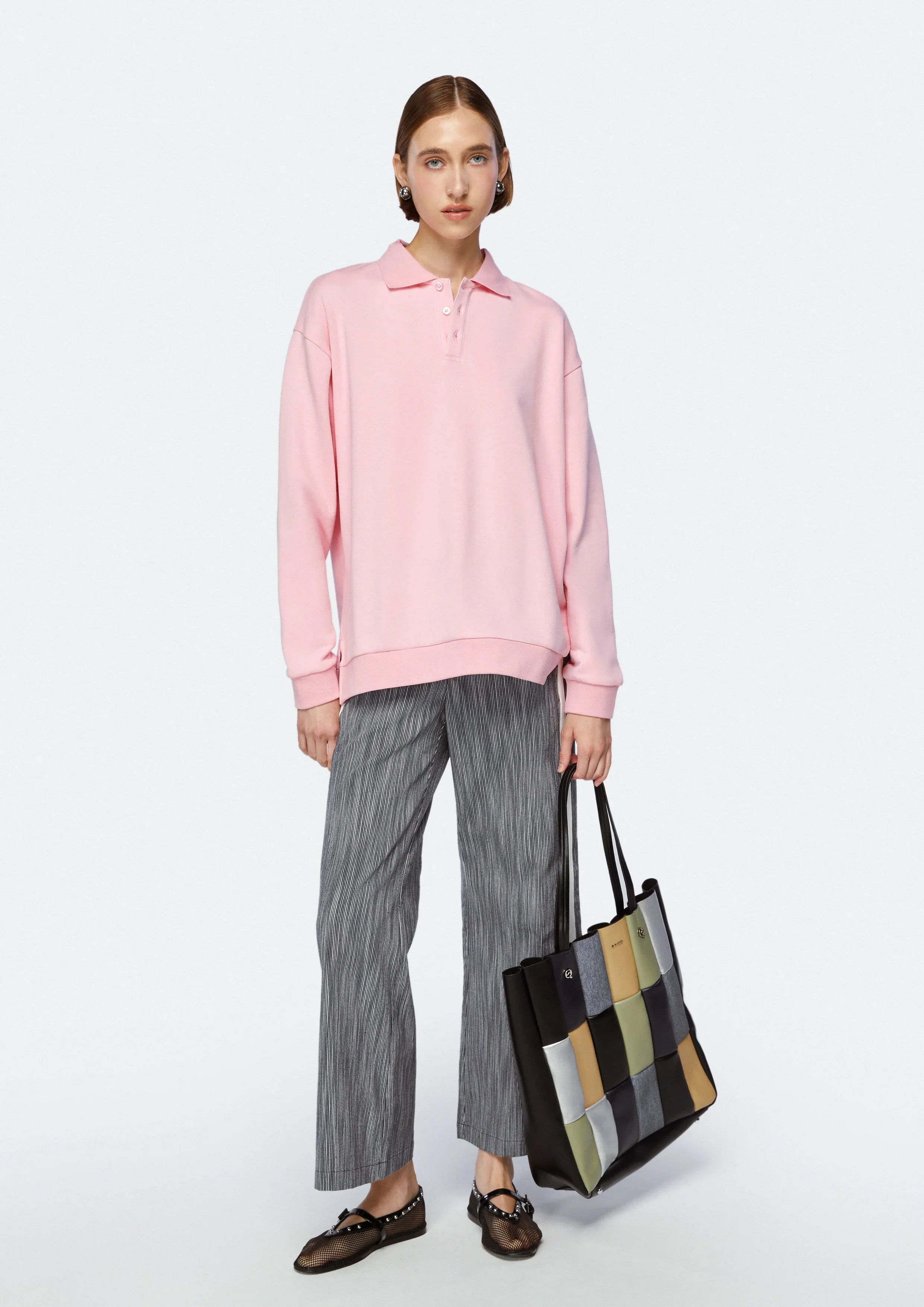 Knitted Long Sleeve Polo T-Shirt