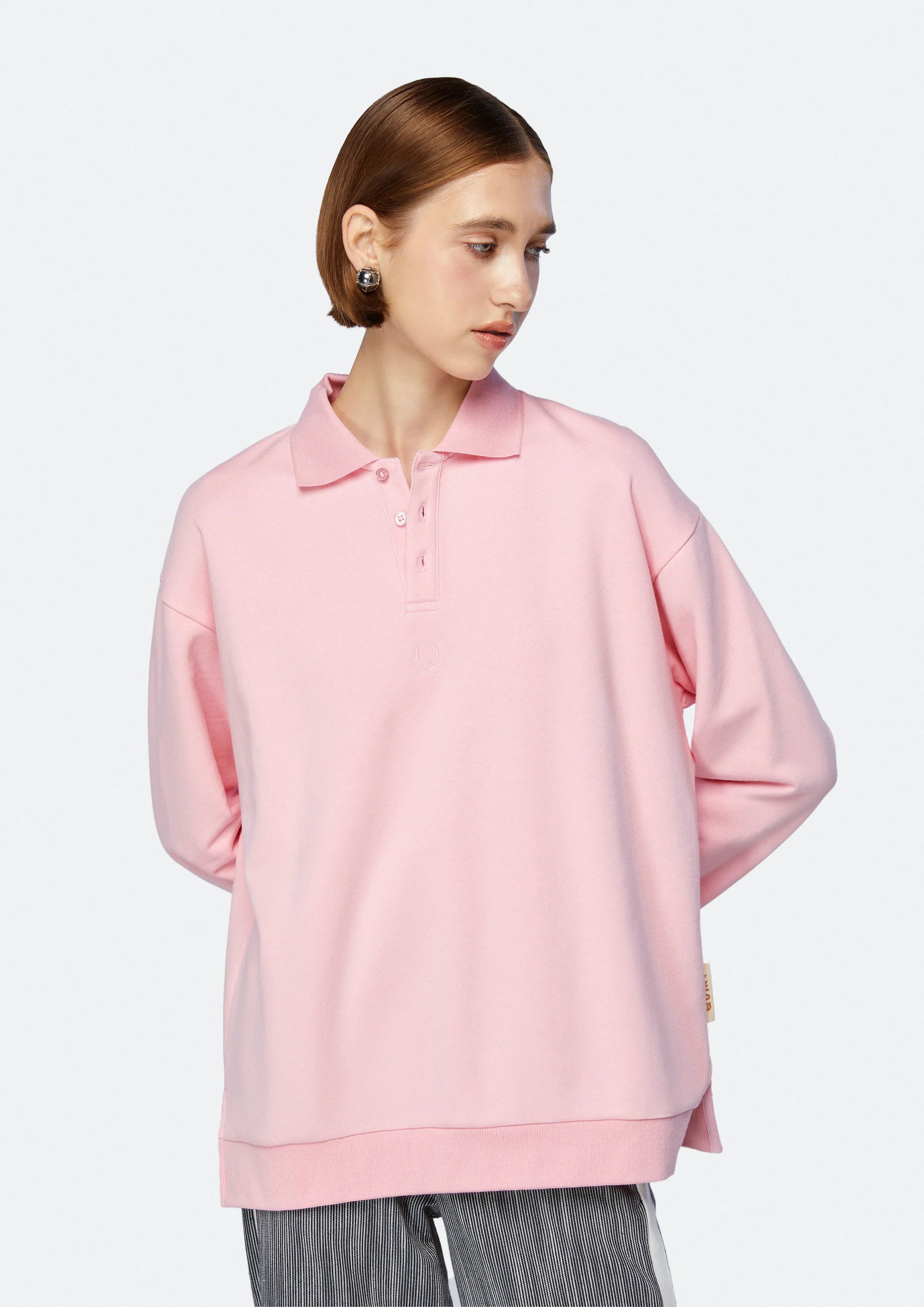 Knitted Long Sleeve Polo T-Shirt