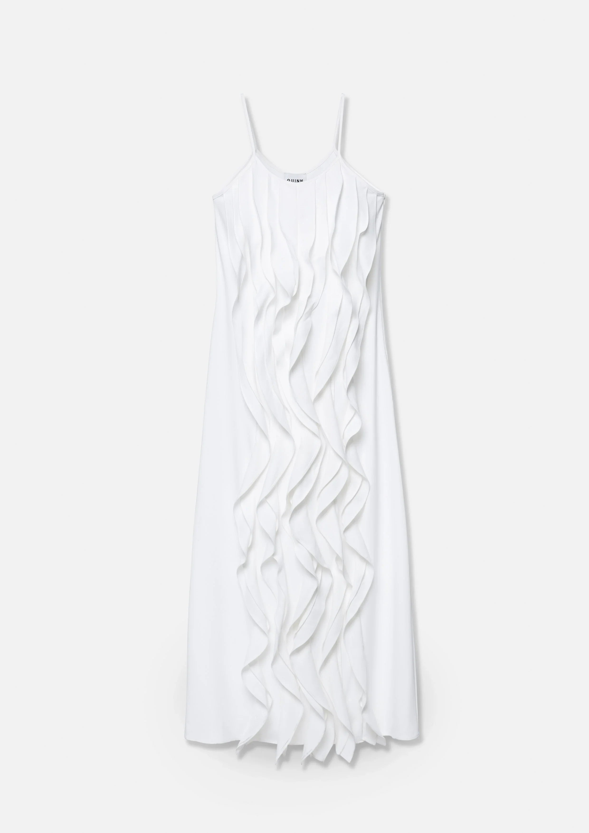 Cascaded Ruffle Sleeveless Midi Dress
