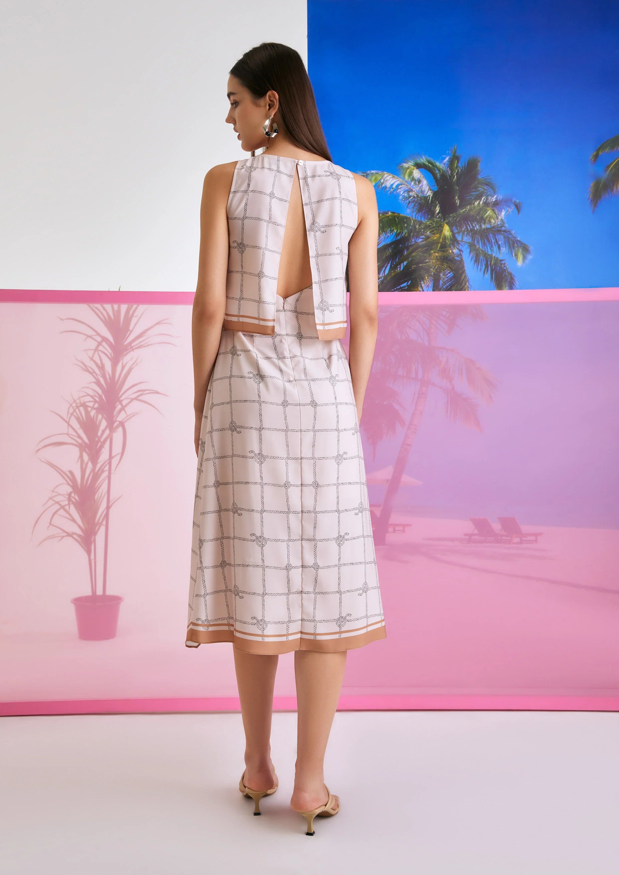 Quinn Knot Sleeveless Asymetric Midi Dress