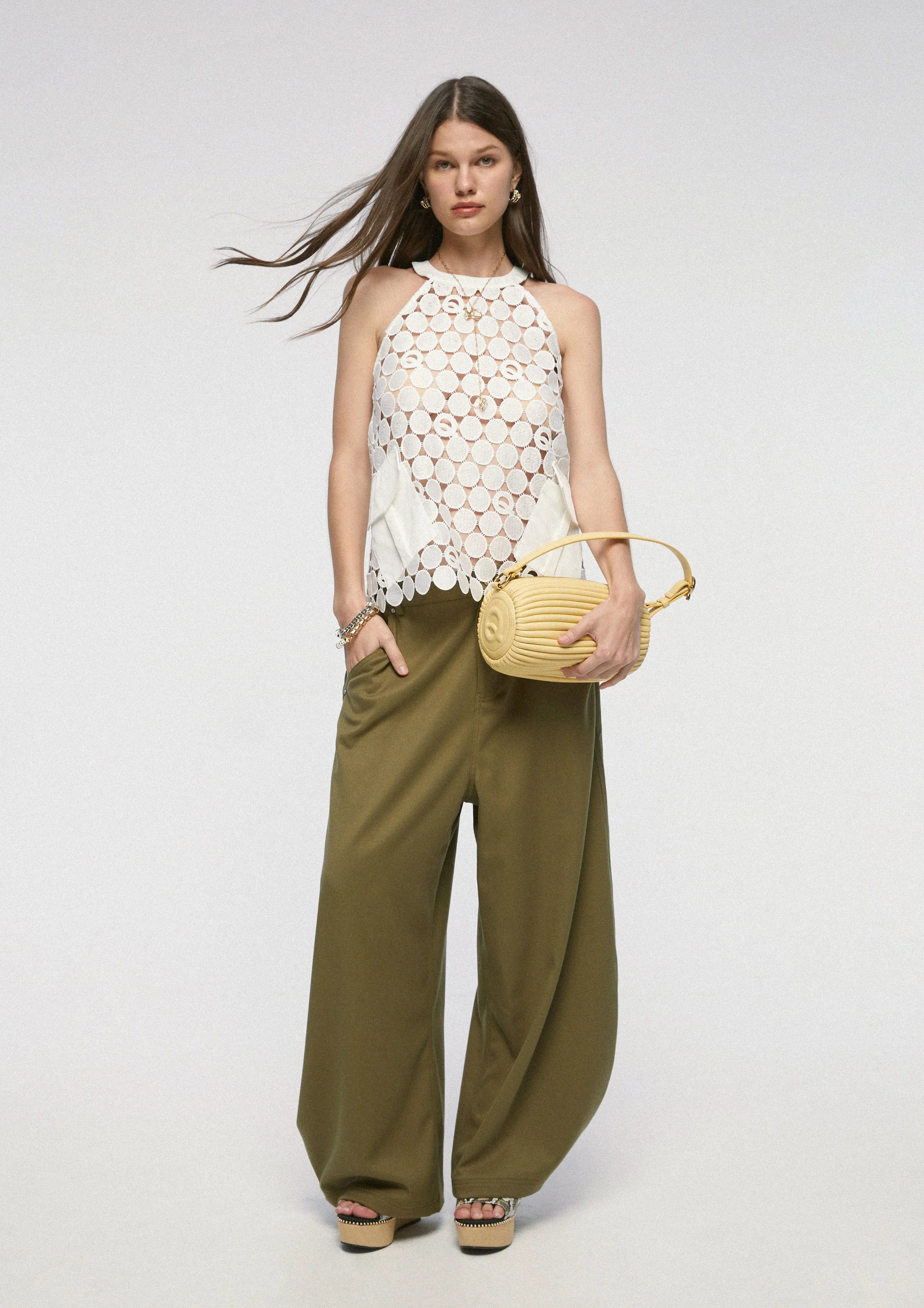 กางเกง ทรงขากว้าง ดีเทลเข้ารูป