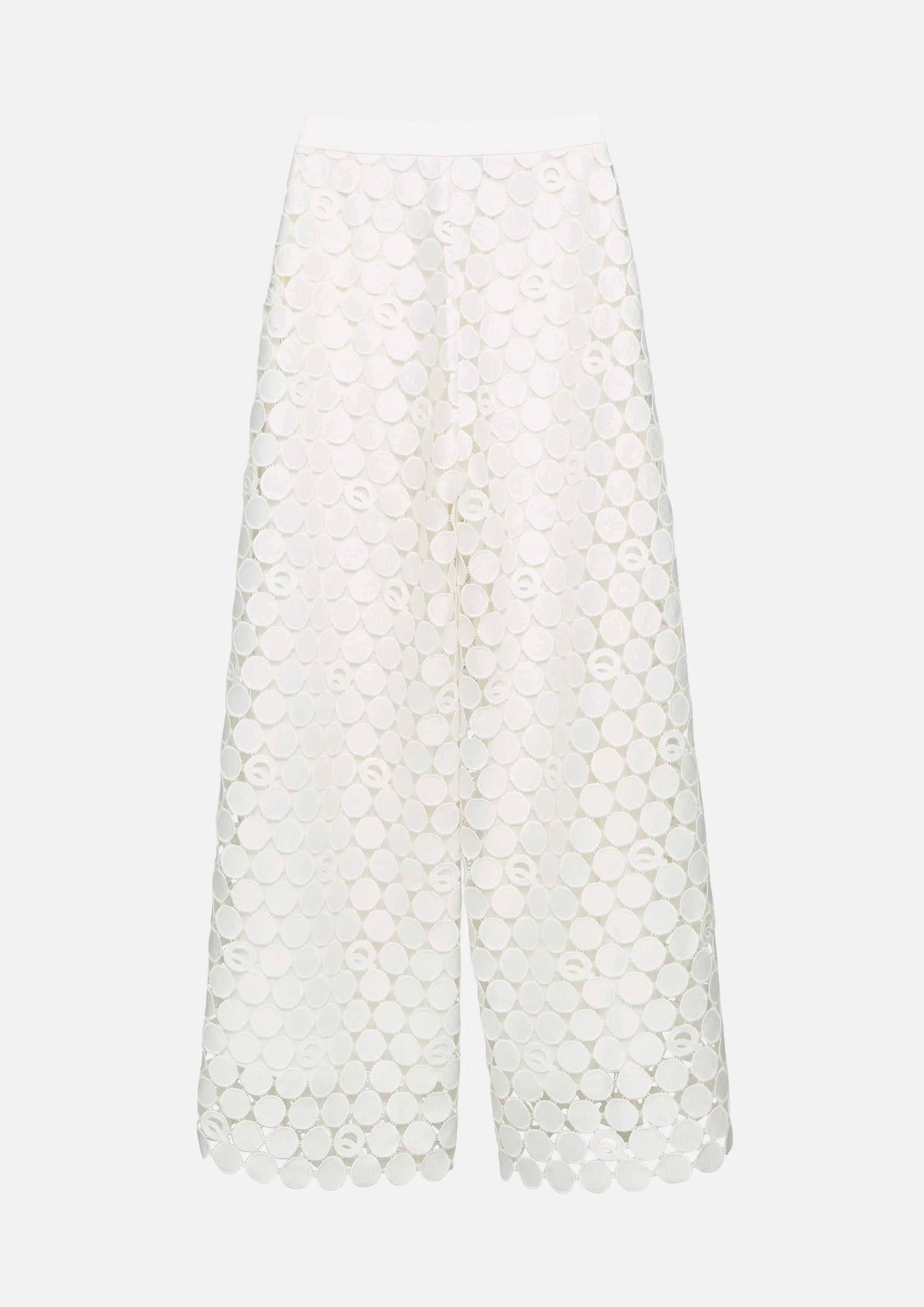 กางเกงขายาว ทรงขากว้าง ผ้าปักลายวงกลม