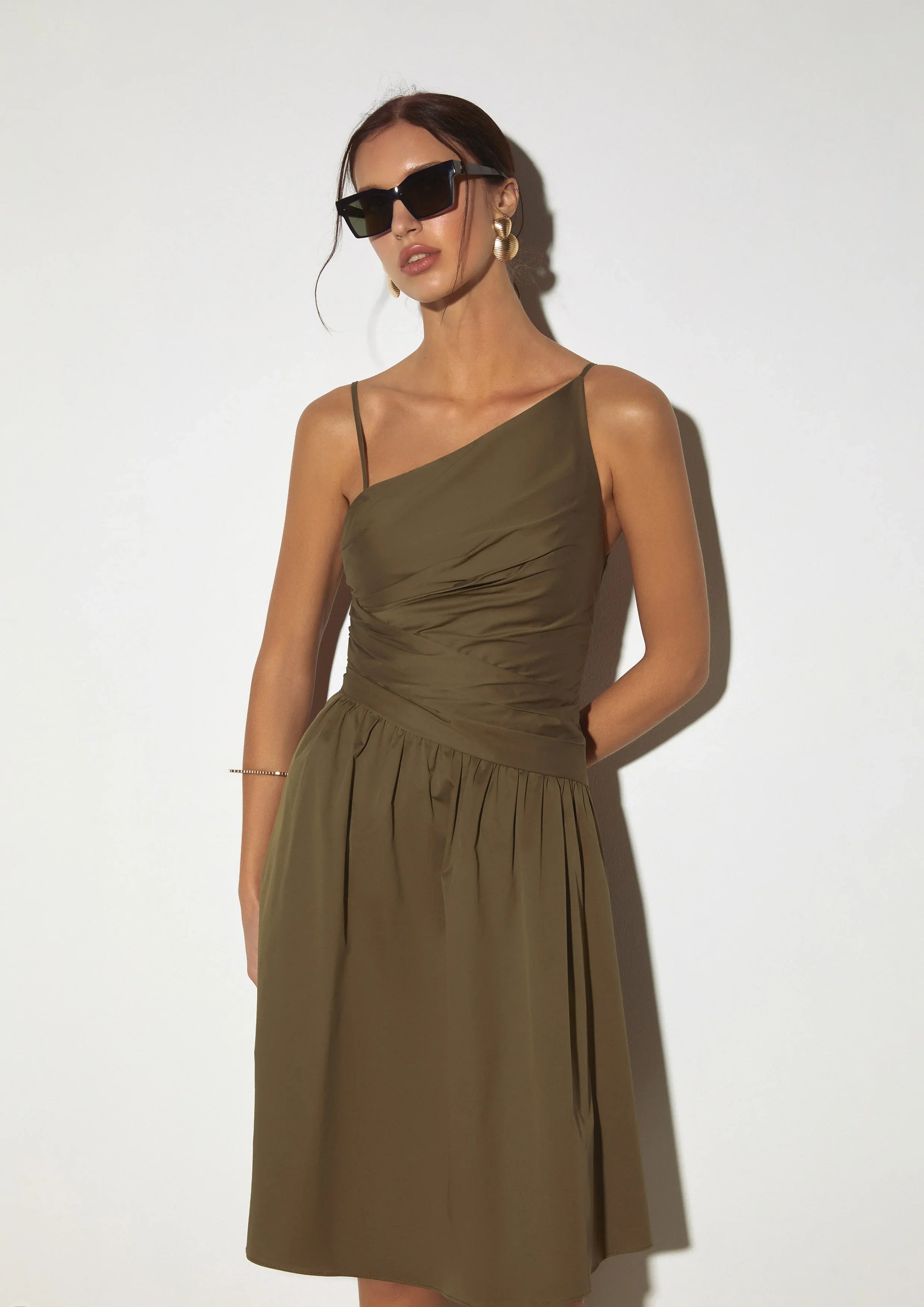 One-Shoulder Ruched Dress