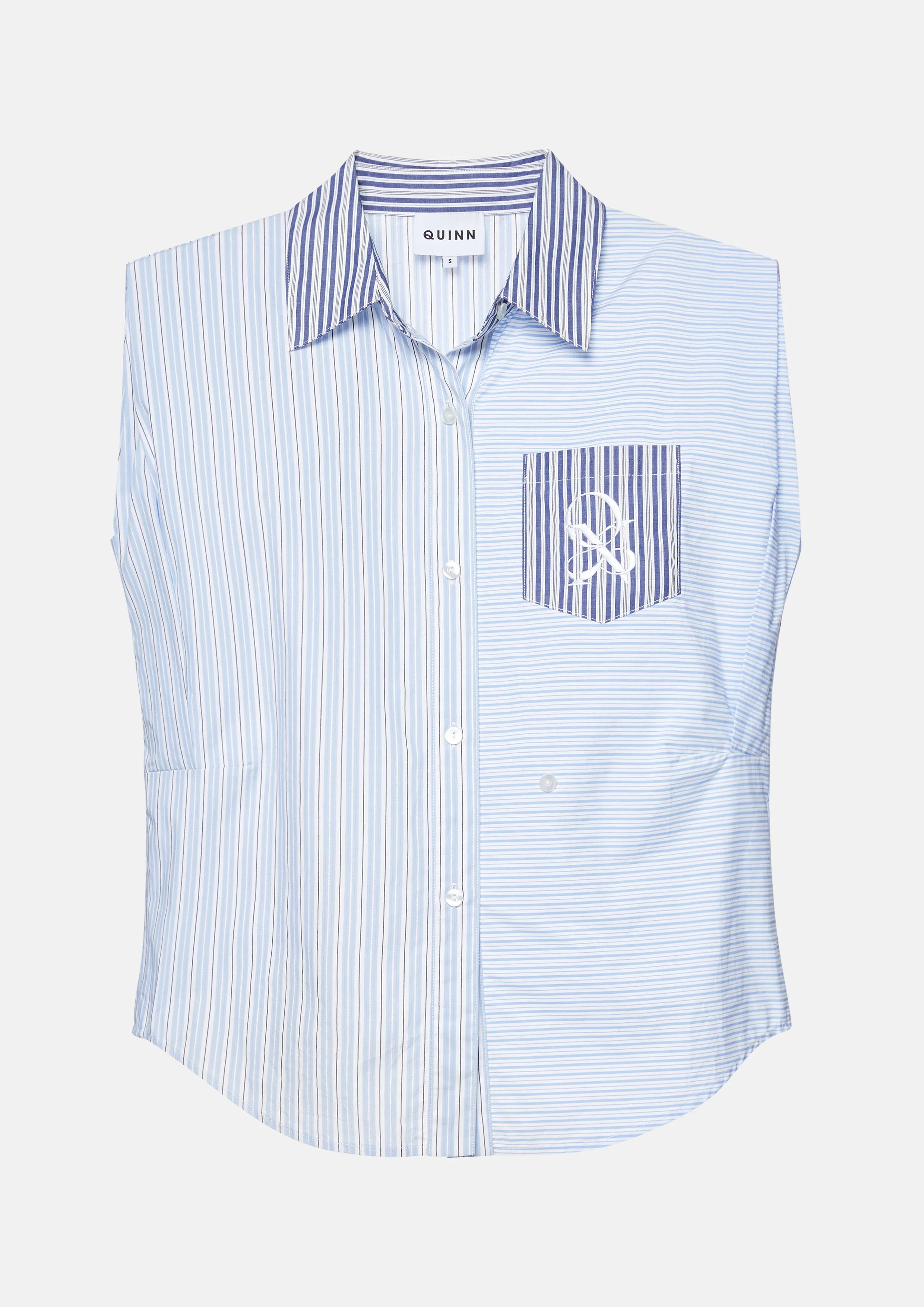 เสื้อเชิ้ตแขนกุดลายทาง