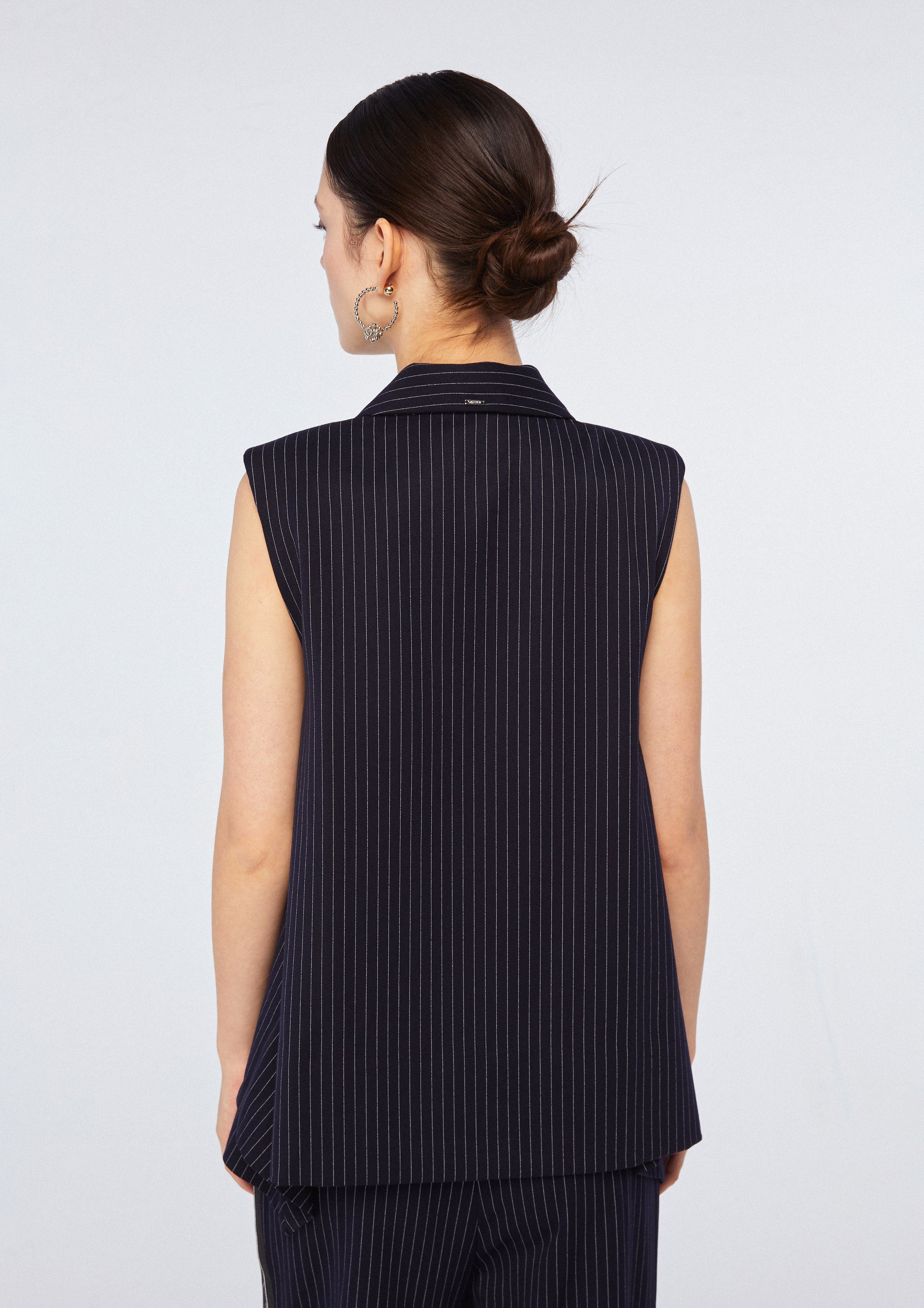 แจ็คเก็ตลายทางกระดุมสองแถว