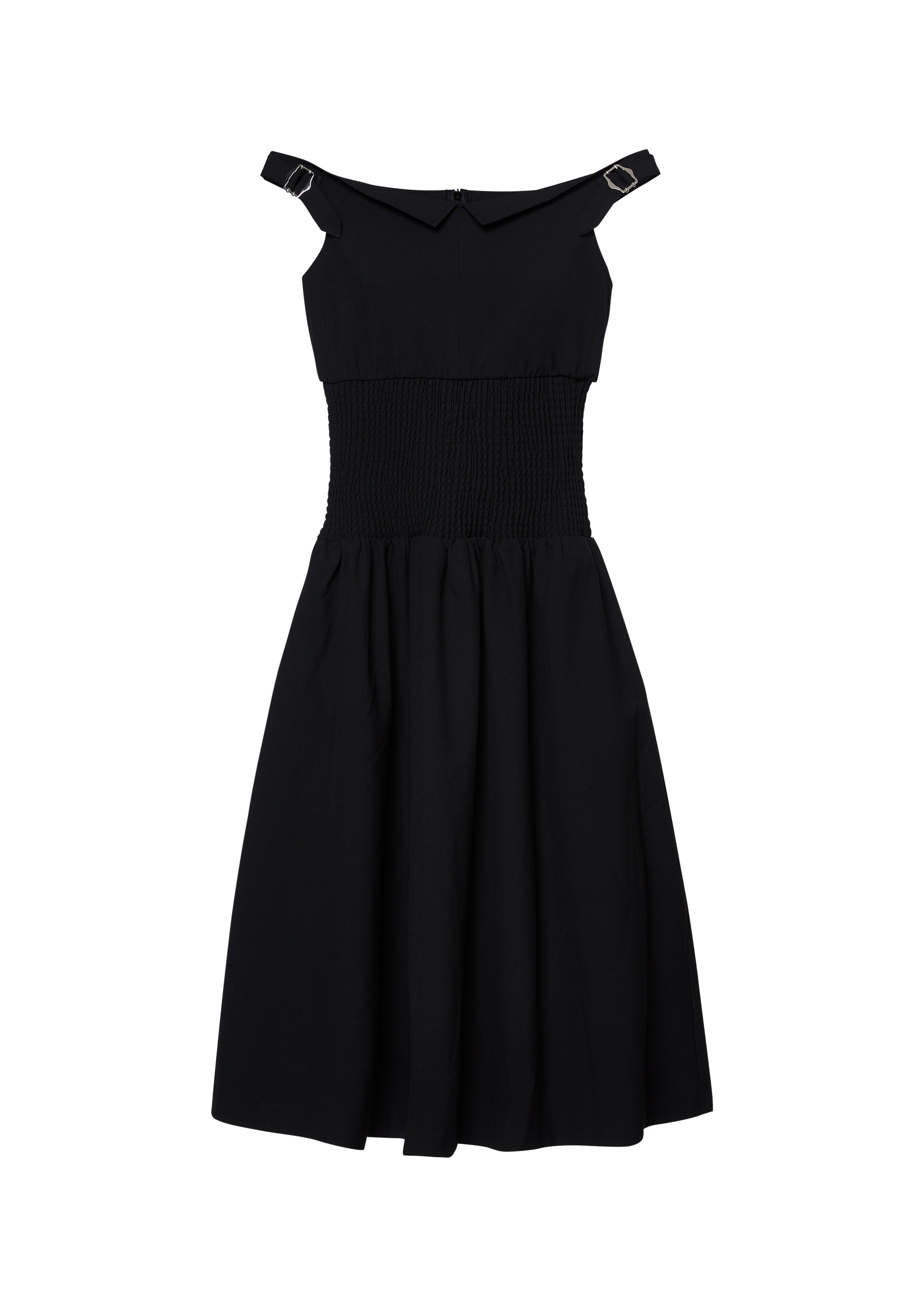 เดรสเปิดไหล่กระโปรงระบาย