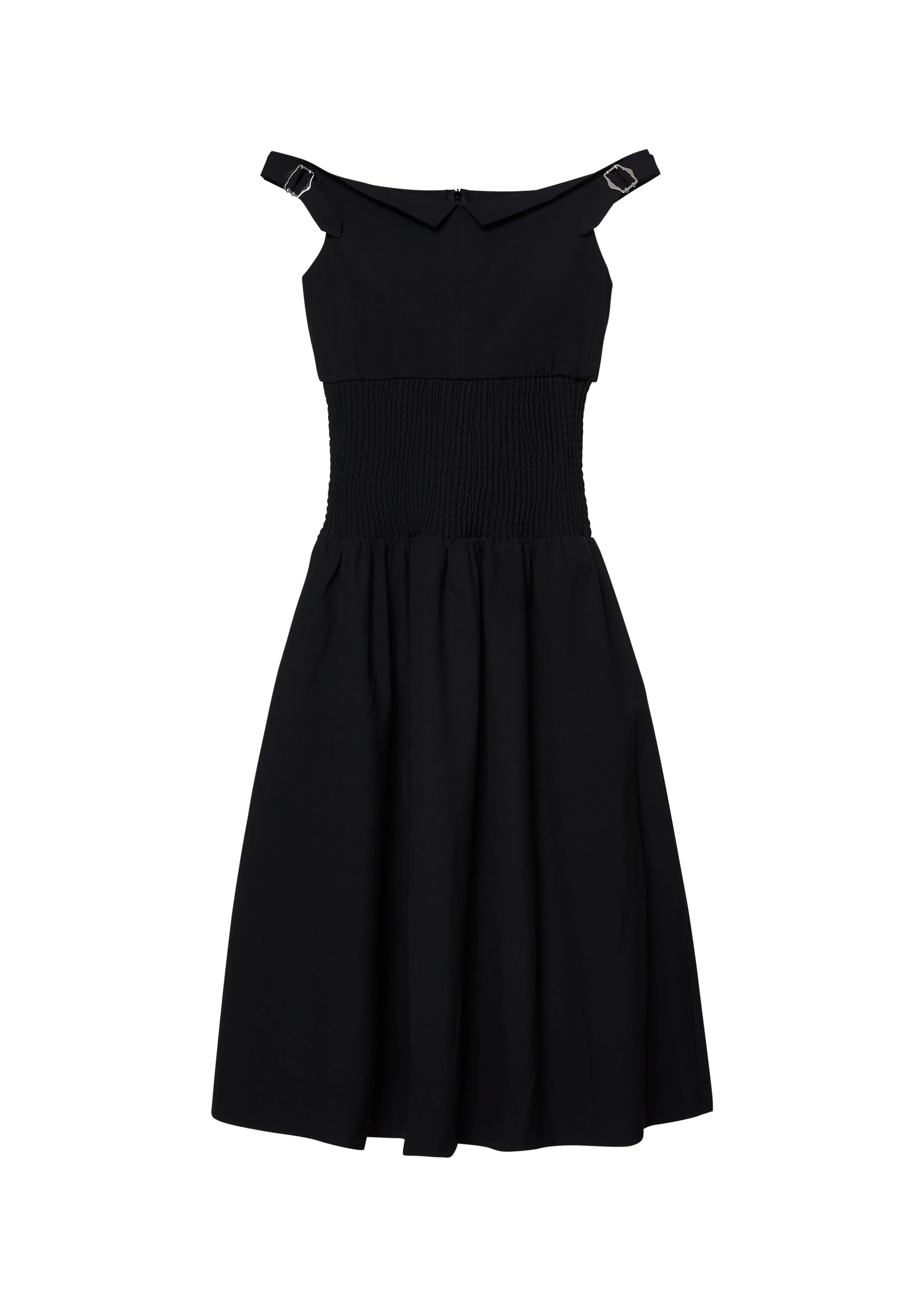 เดรสเปิดไหล่กระโปรงระบาย