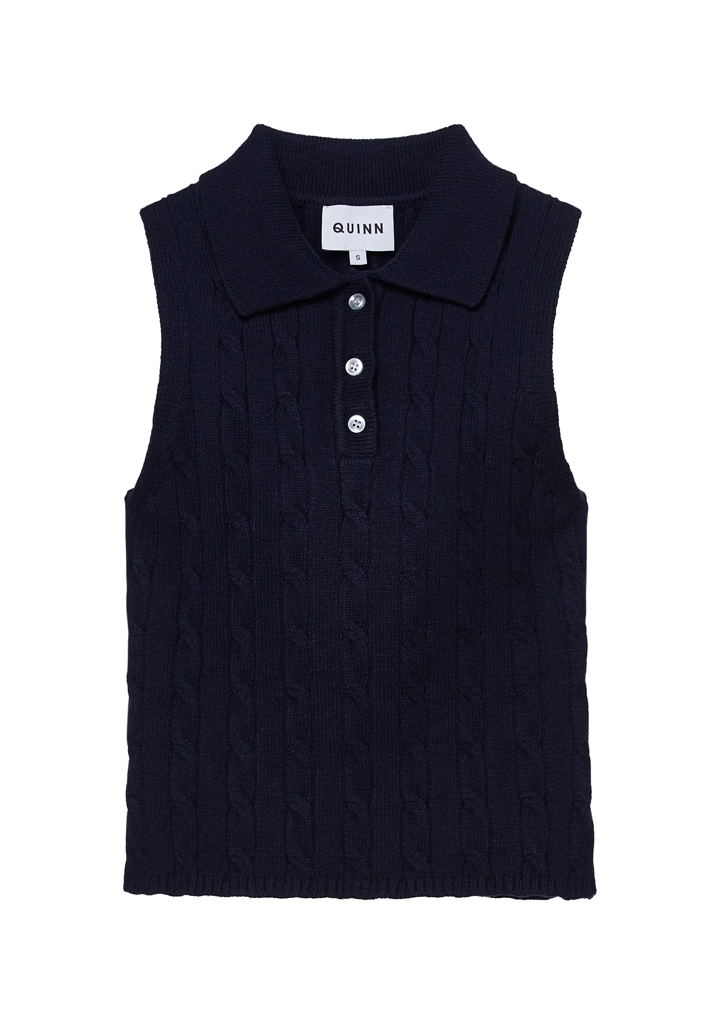 Knitted Polo Sleeveless Top