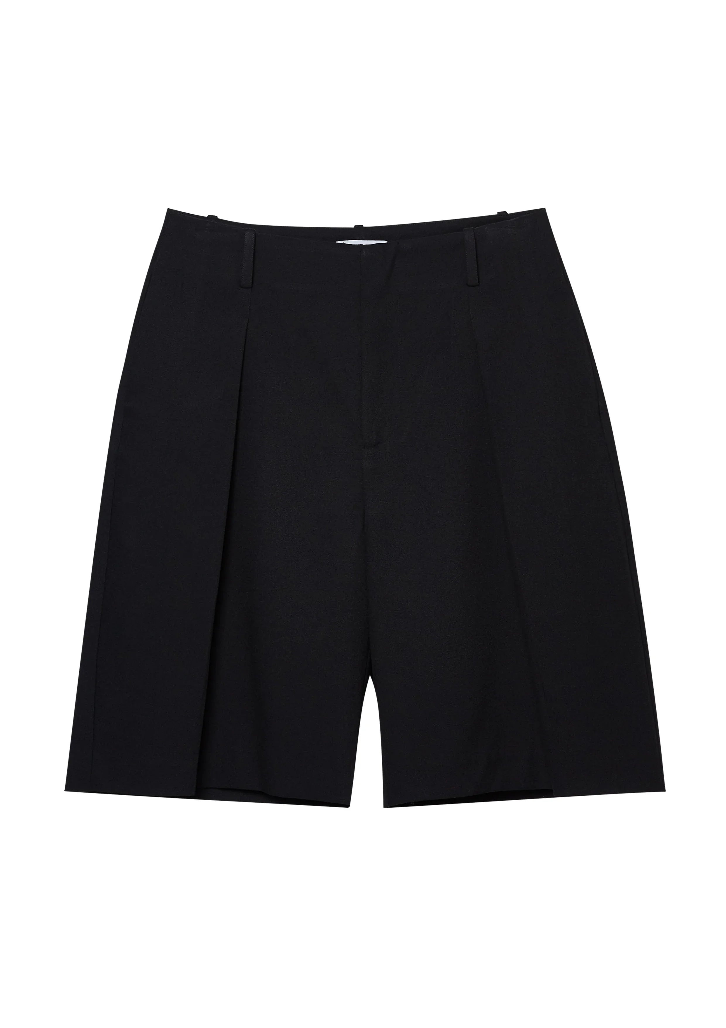 Front Pleated High Waist Shorts