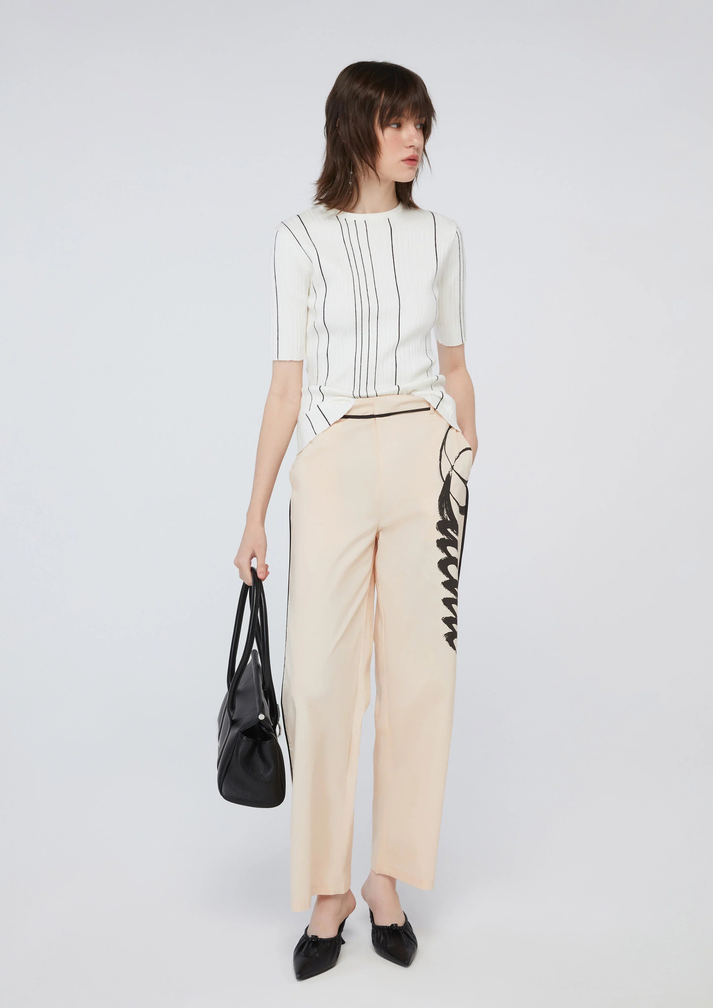 กางเกงขายาวพิมพ์ลาย