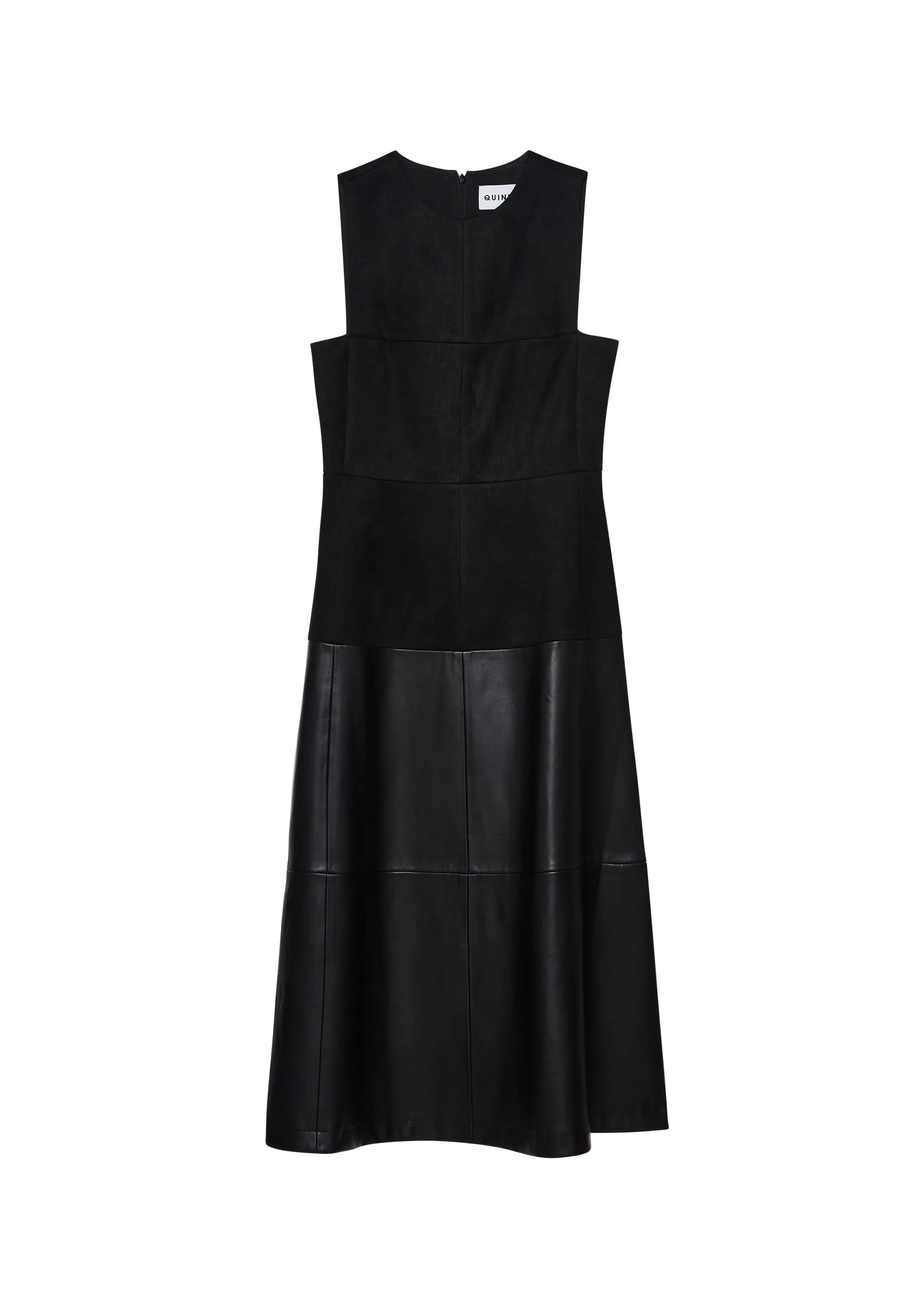 Dress With Faux Leather Panel