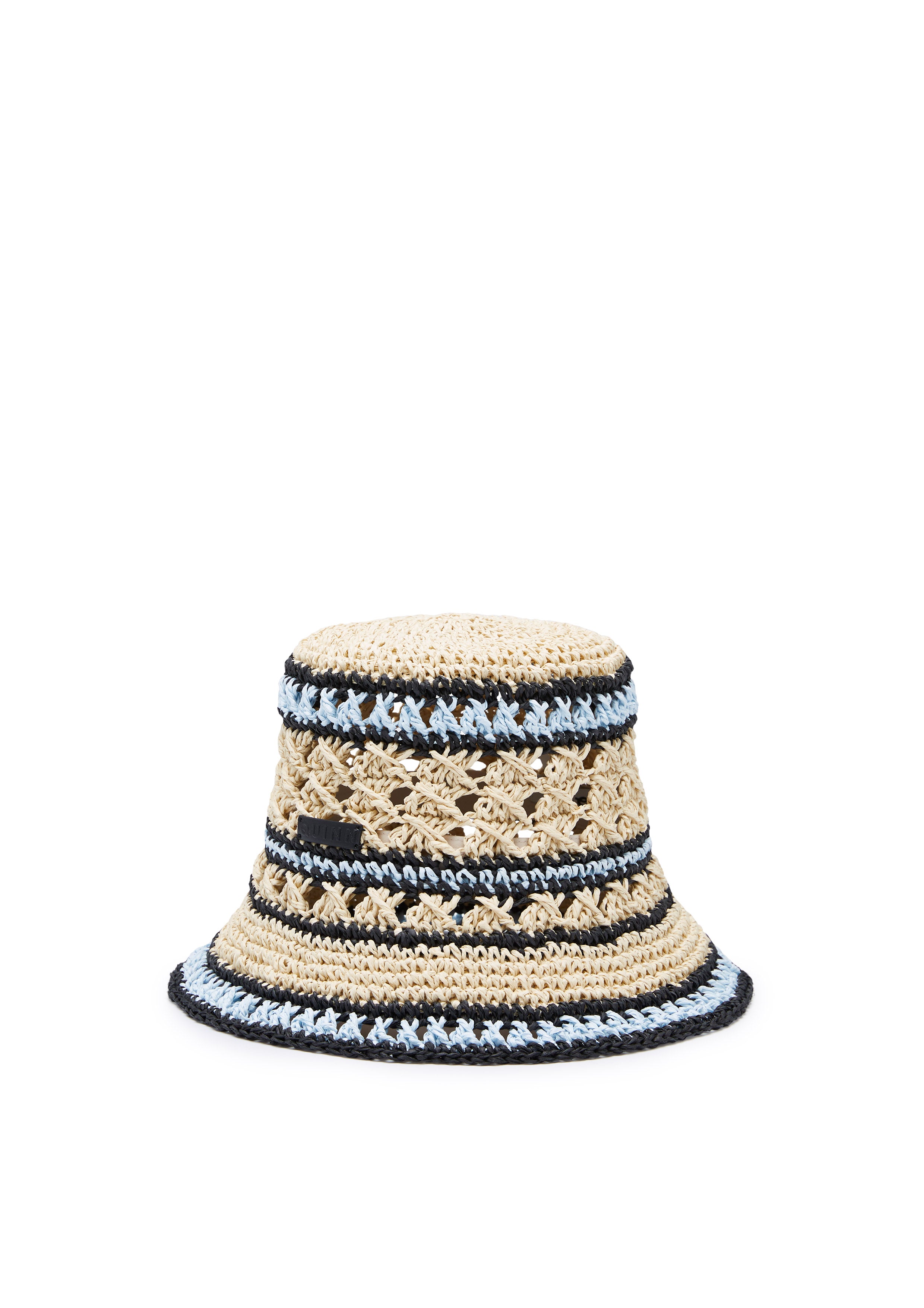 หมวกบักเก็ต Beige Blue Black