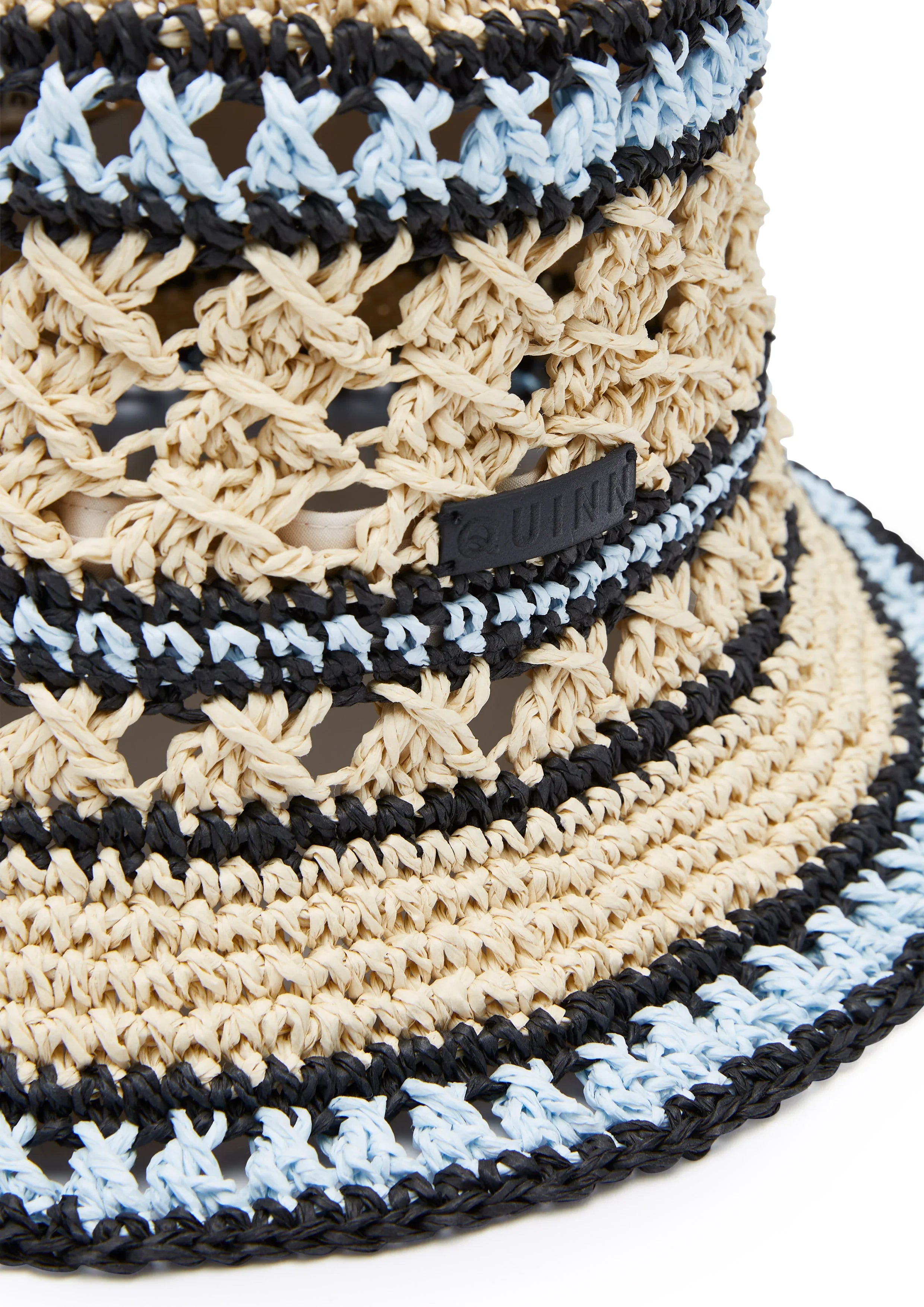 Beige Blue Black Bucket Hat