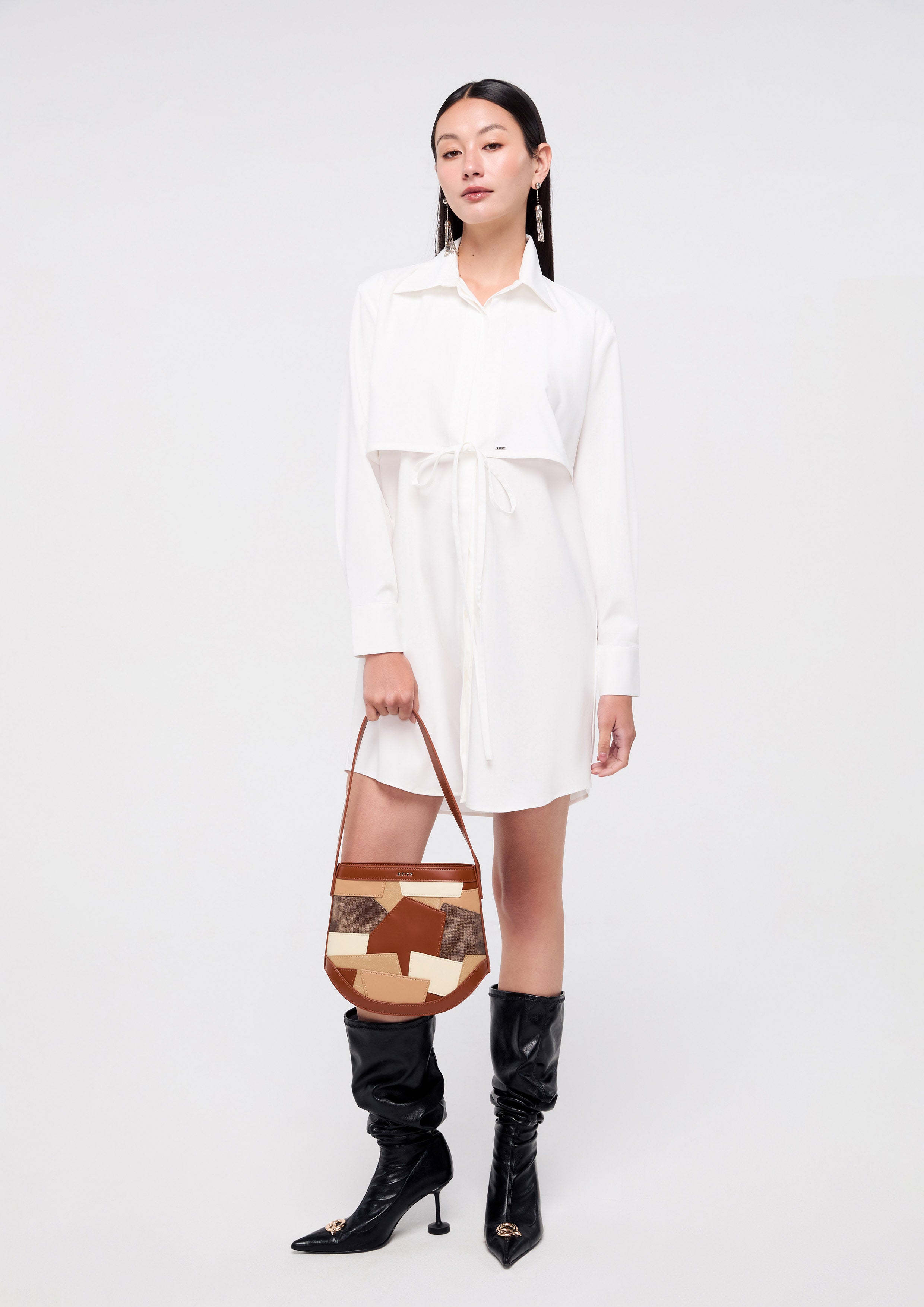 Front Bow Tie Mini Dress