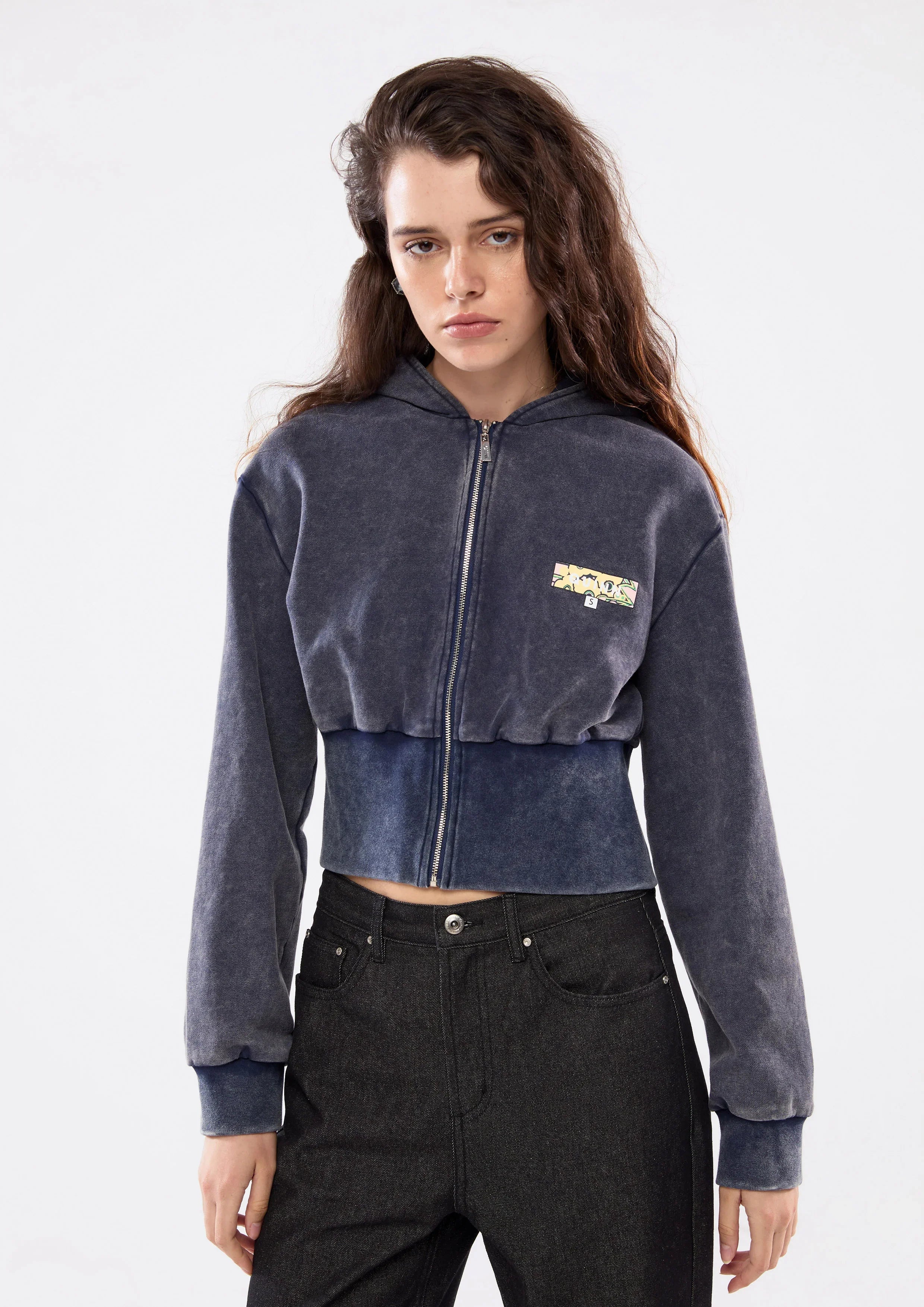 Logo Patch Crop Hoodie