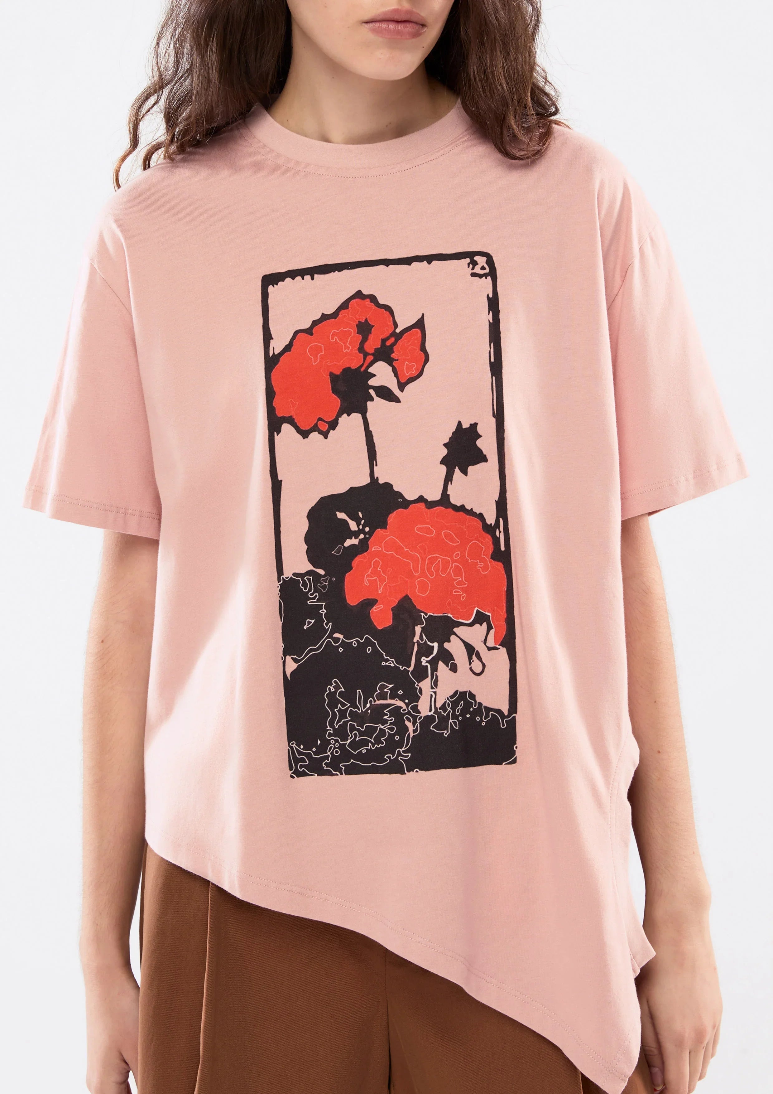 Print Asymmetric T-Shirt