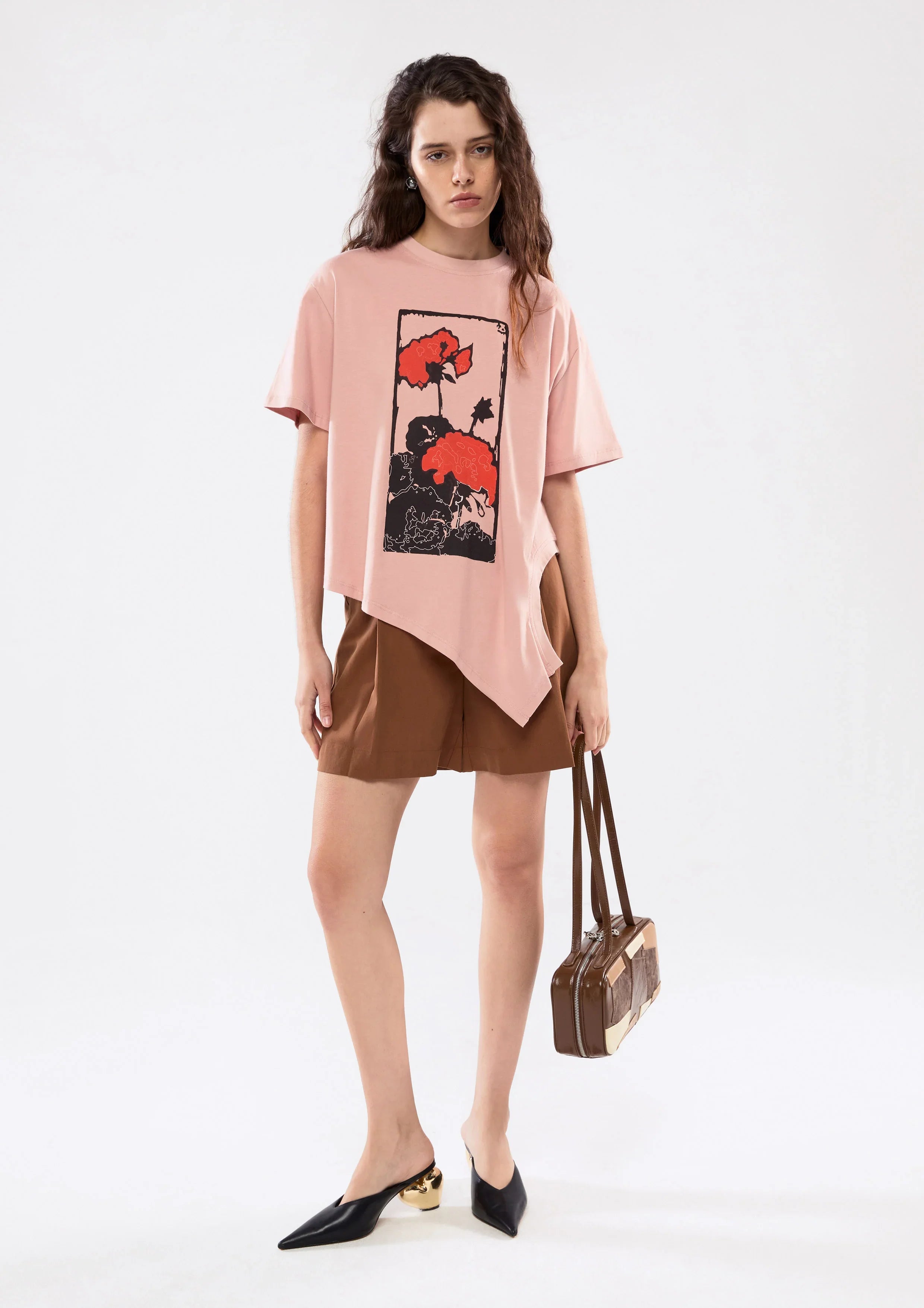 Print Asymmetric T-Shirt