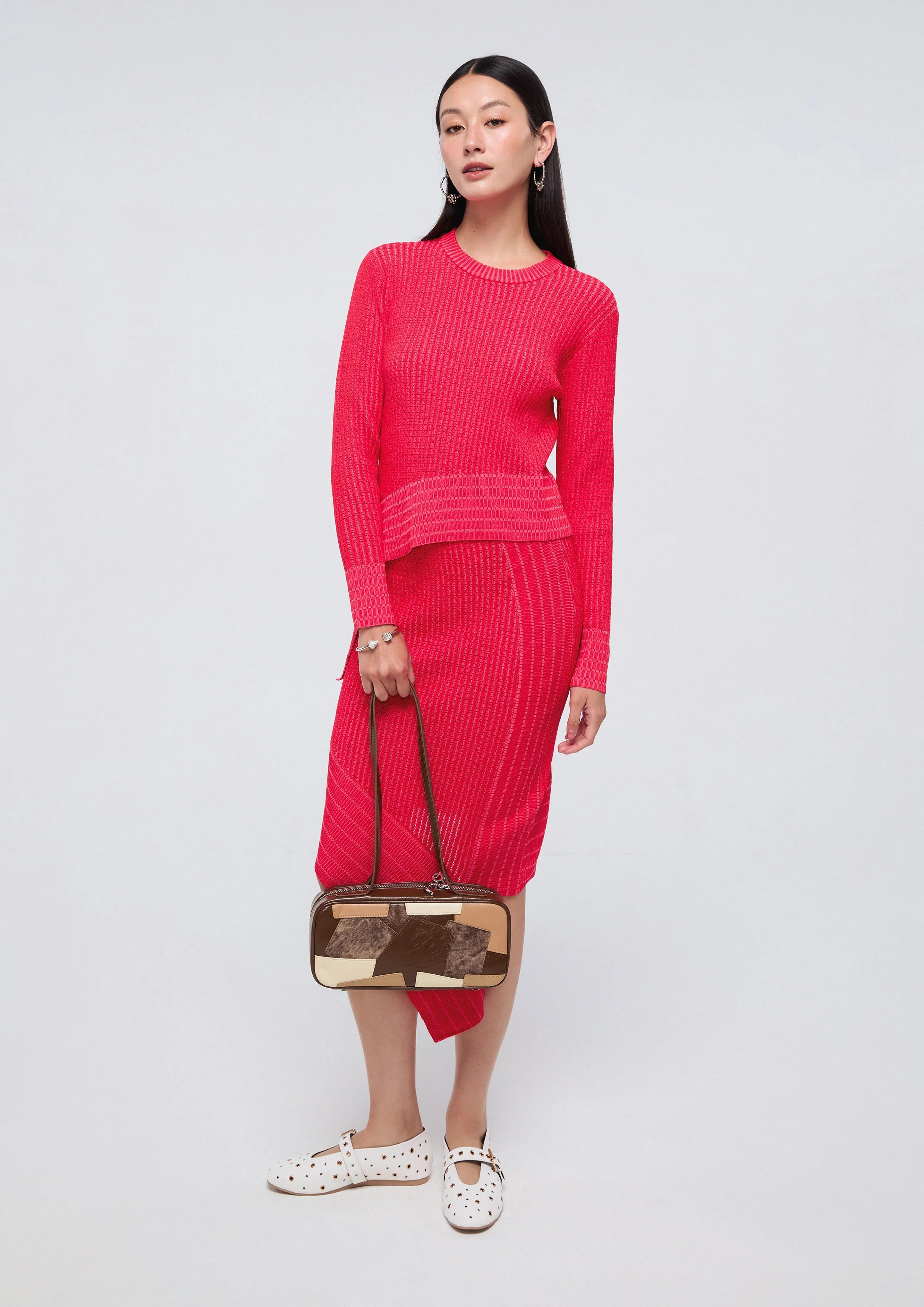 Knitted Asymmetric Long Sleeve Top