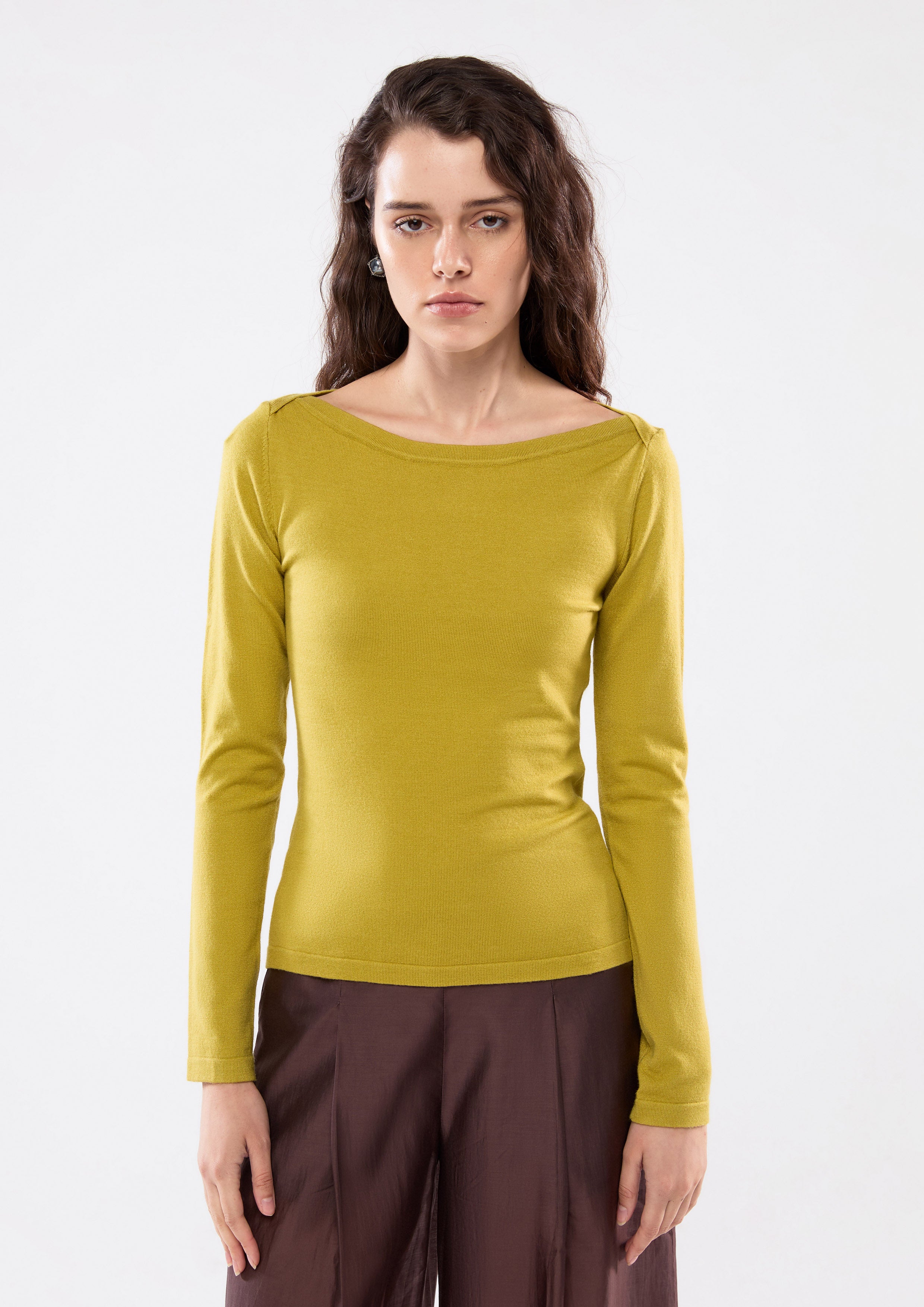 Boat Collar Knitted Top