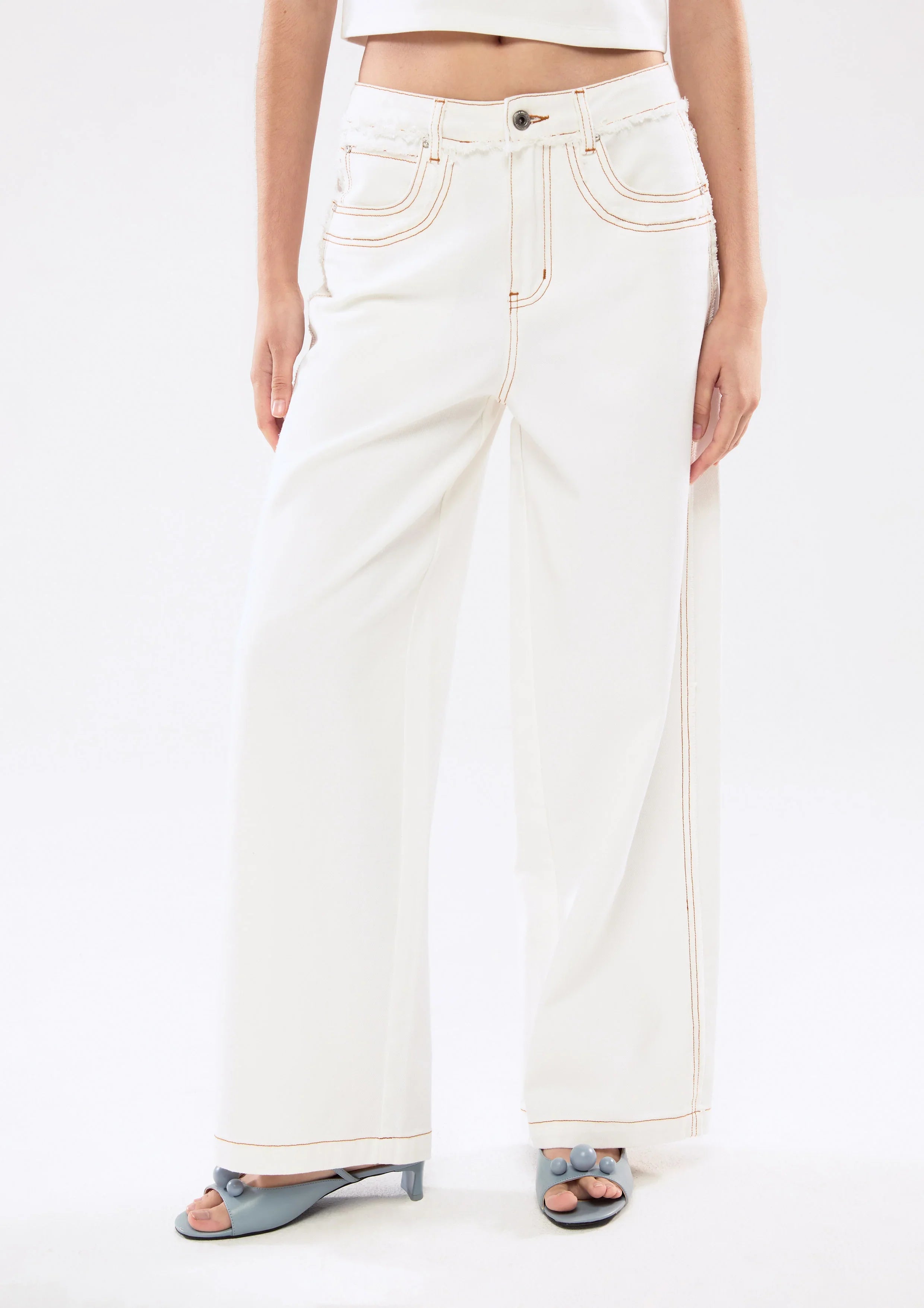 Contrast Stitching Relaxed Pants