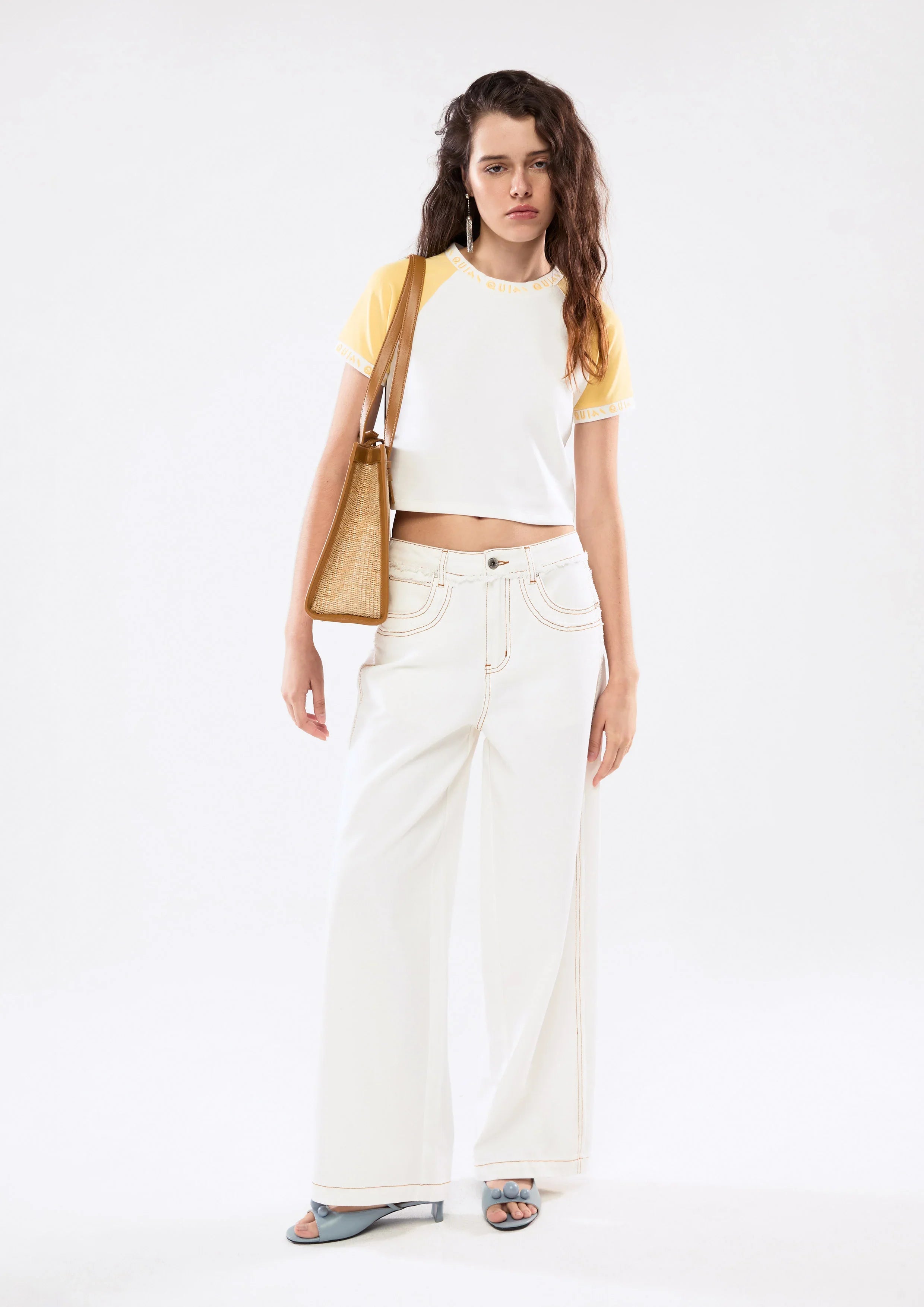 Contrast Stitching Relaxed Pants
