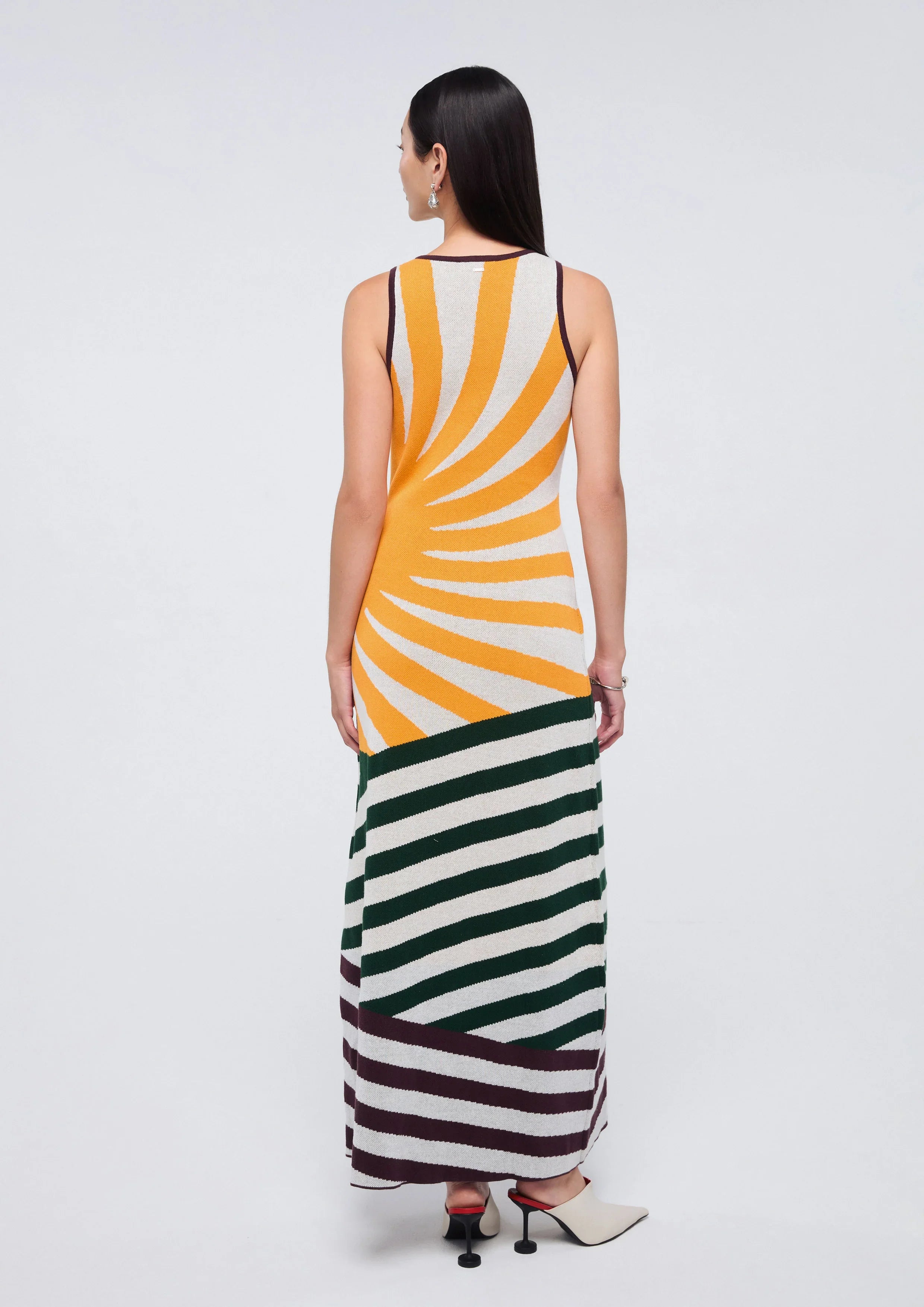 Cross Stripe Knitted Dress