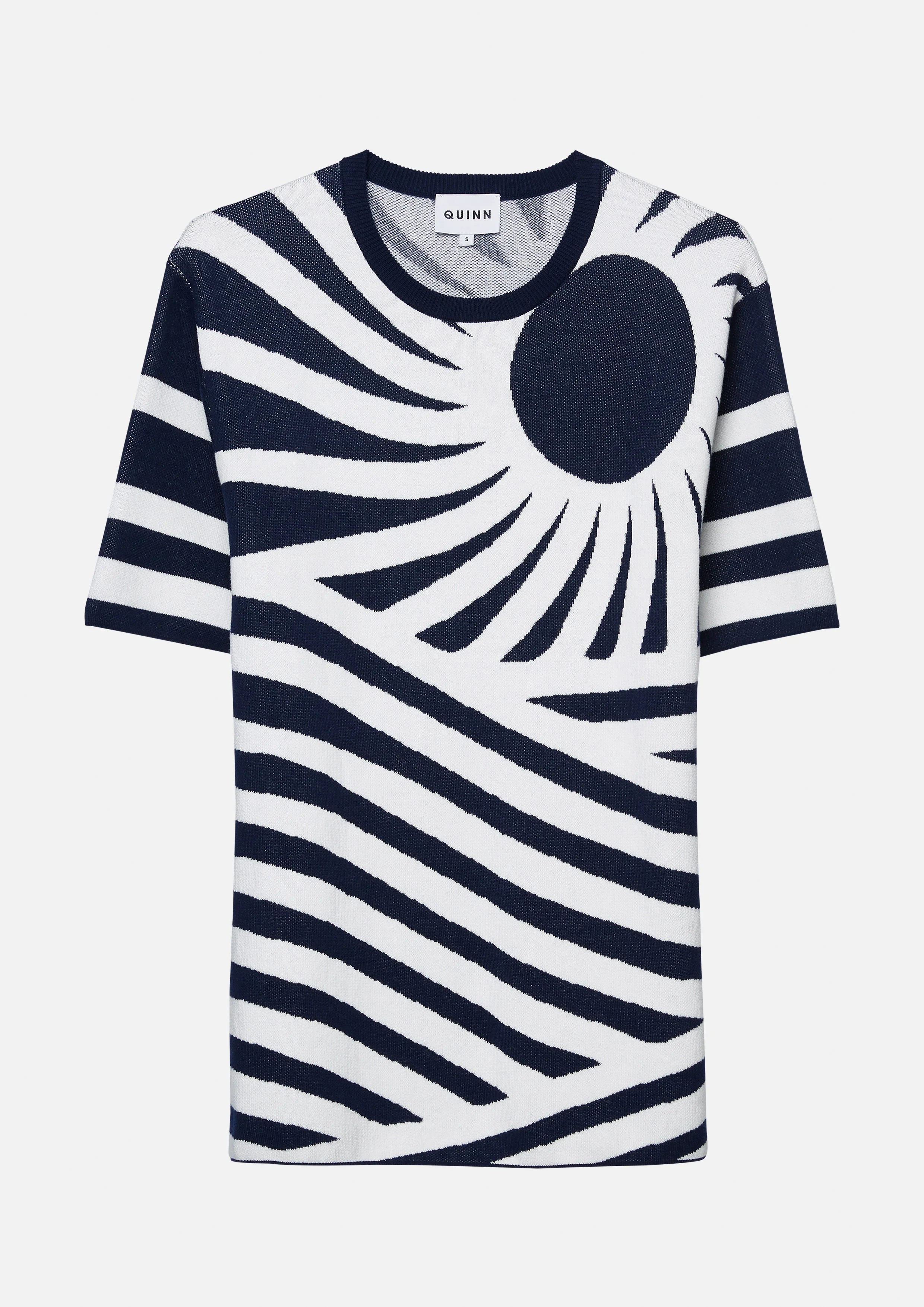 Cross Stripe Short Sleeve Top