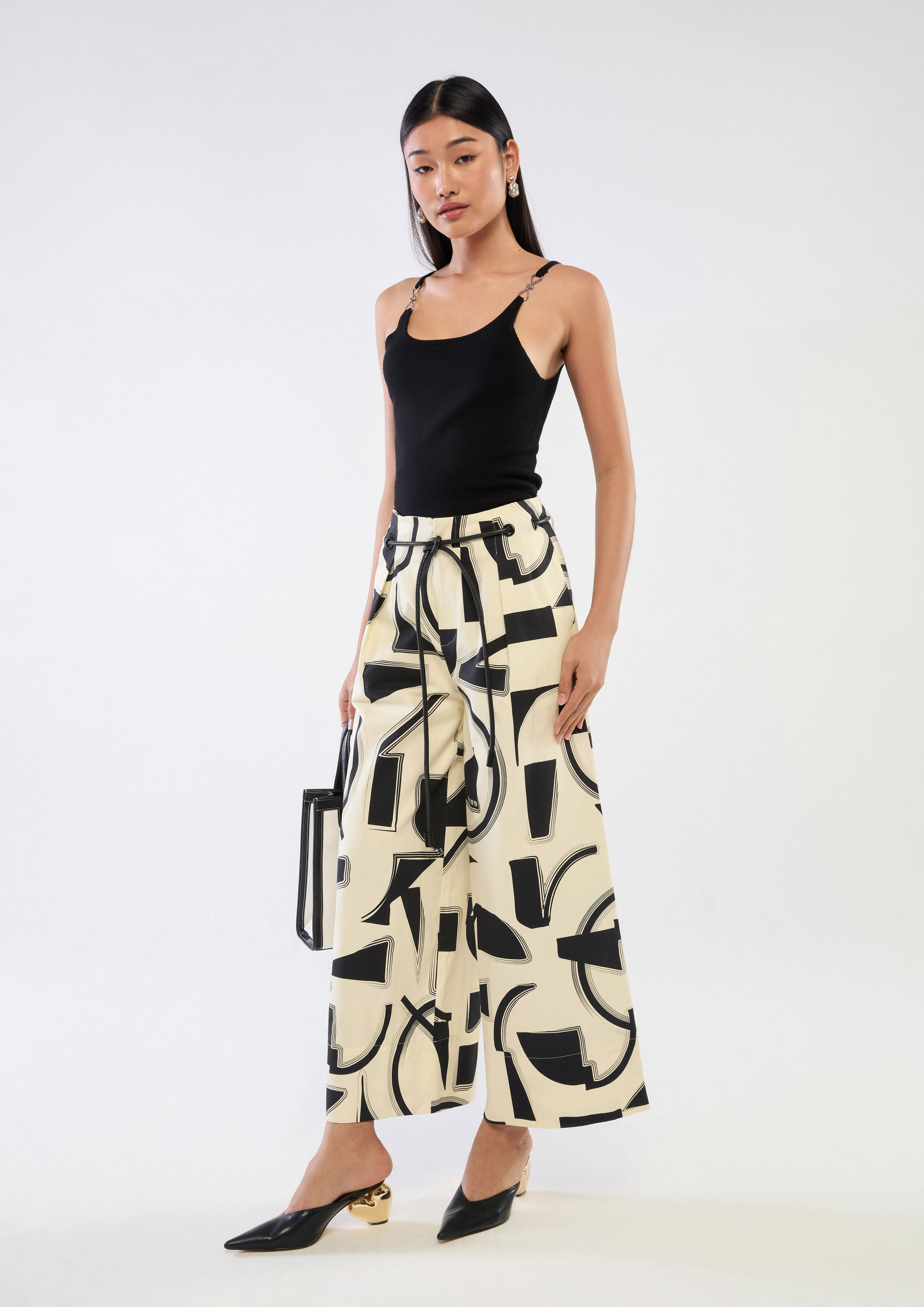 Print High Waist Relaxed Pants