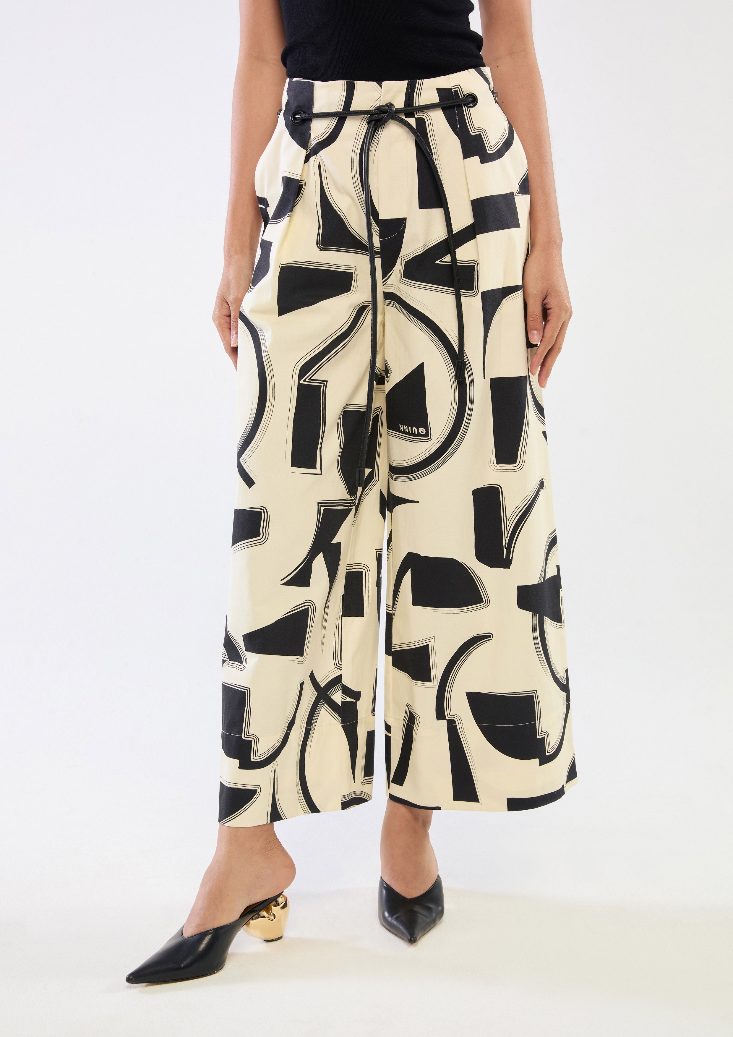 Print High Waist Relaxed Pants
