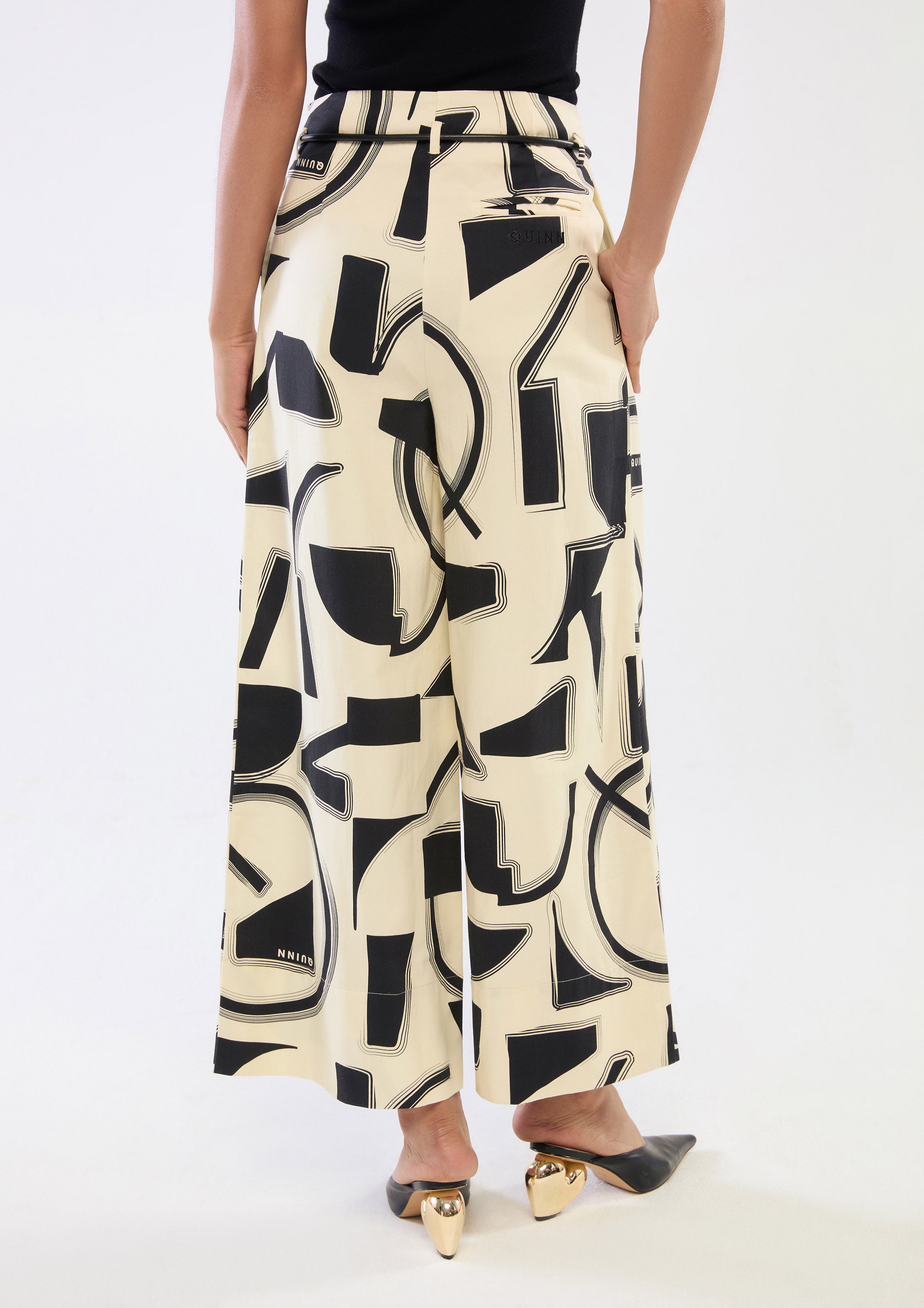 Print High Waist Relaxed Pants