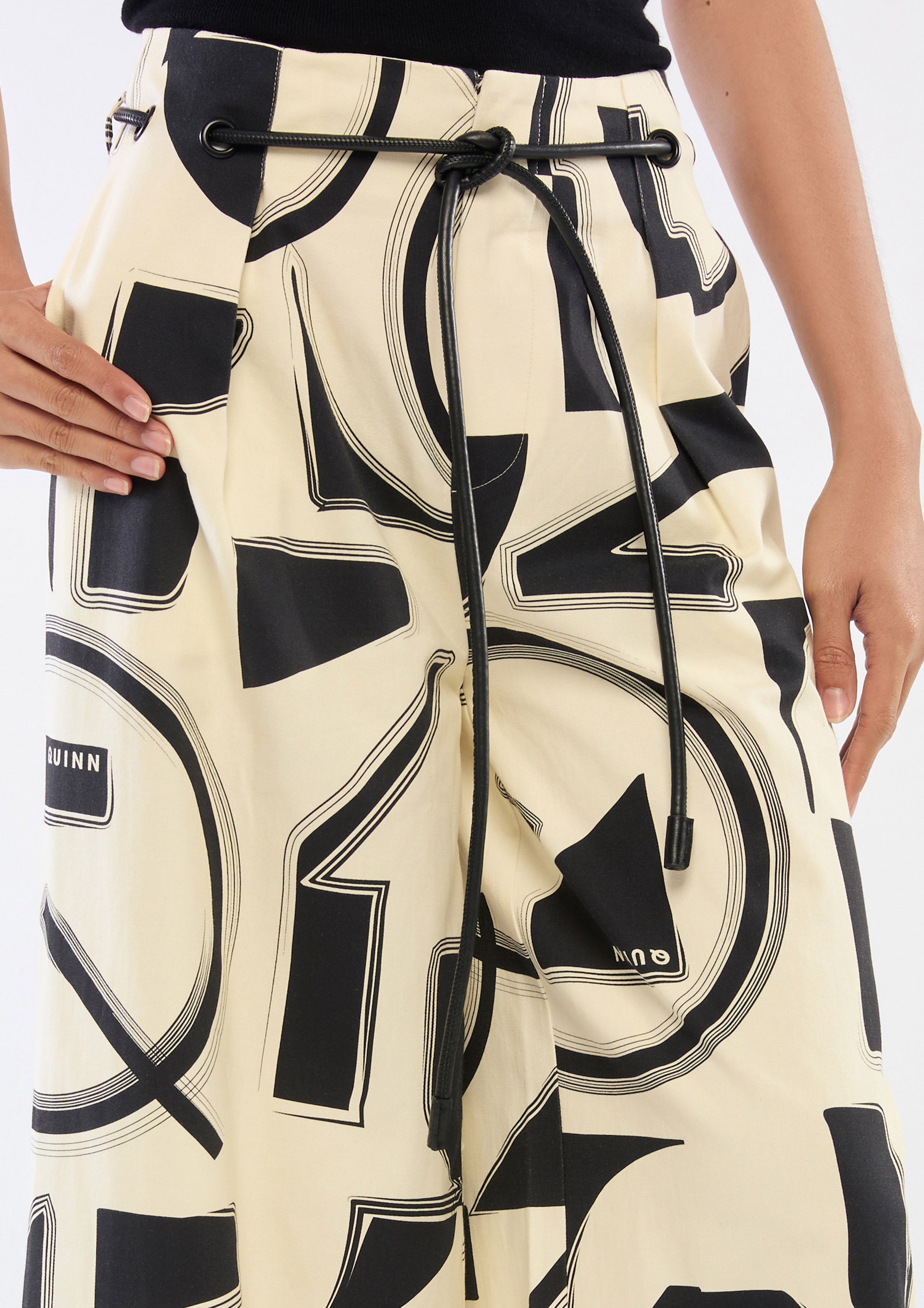 Print High Waist Relaxed Pants