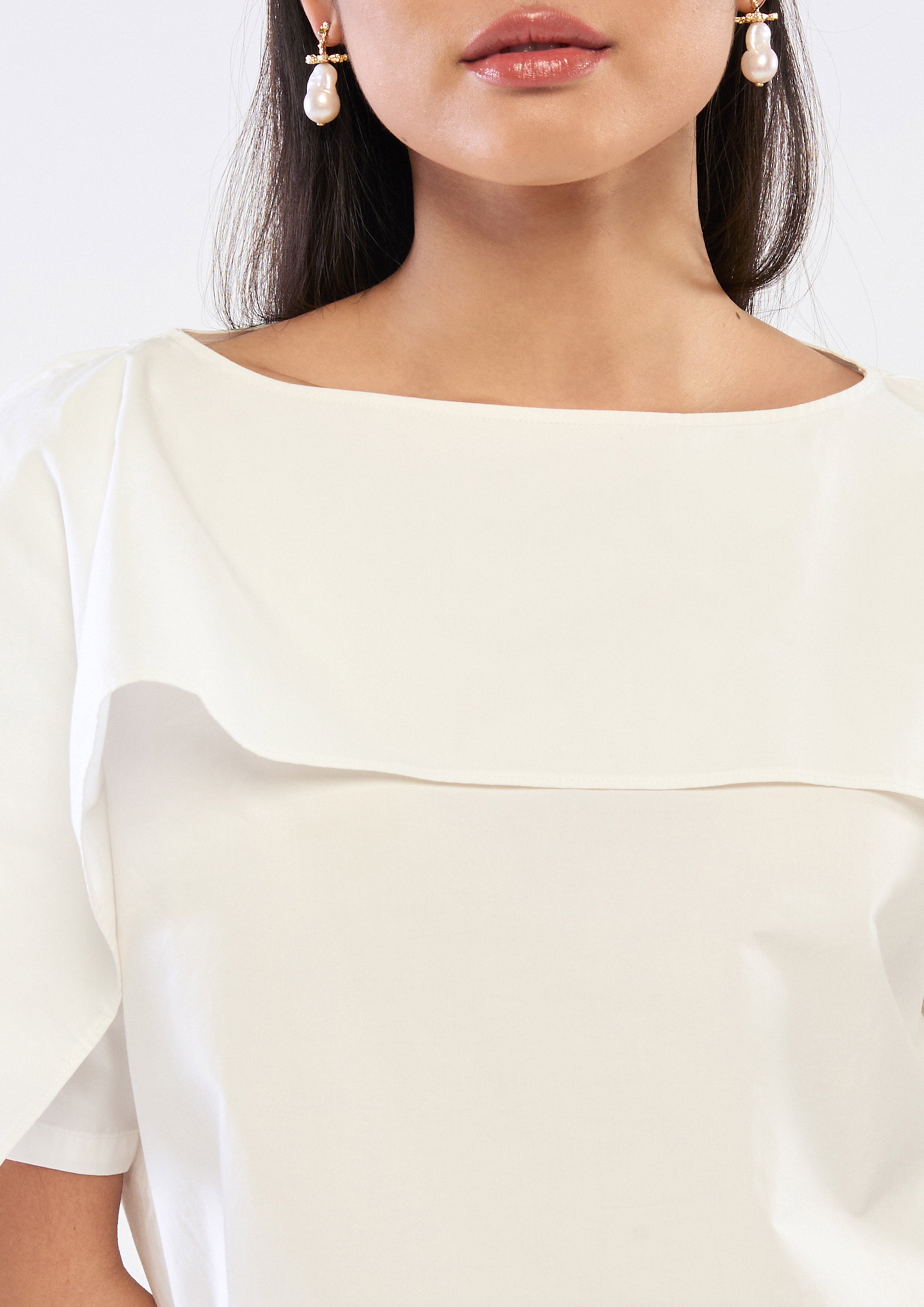 Flap Front Short Sleeve Top