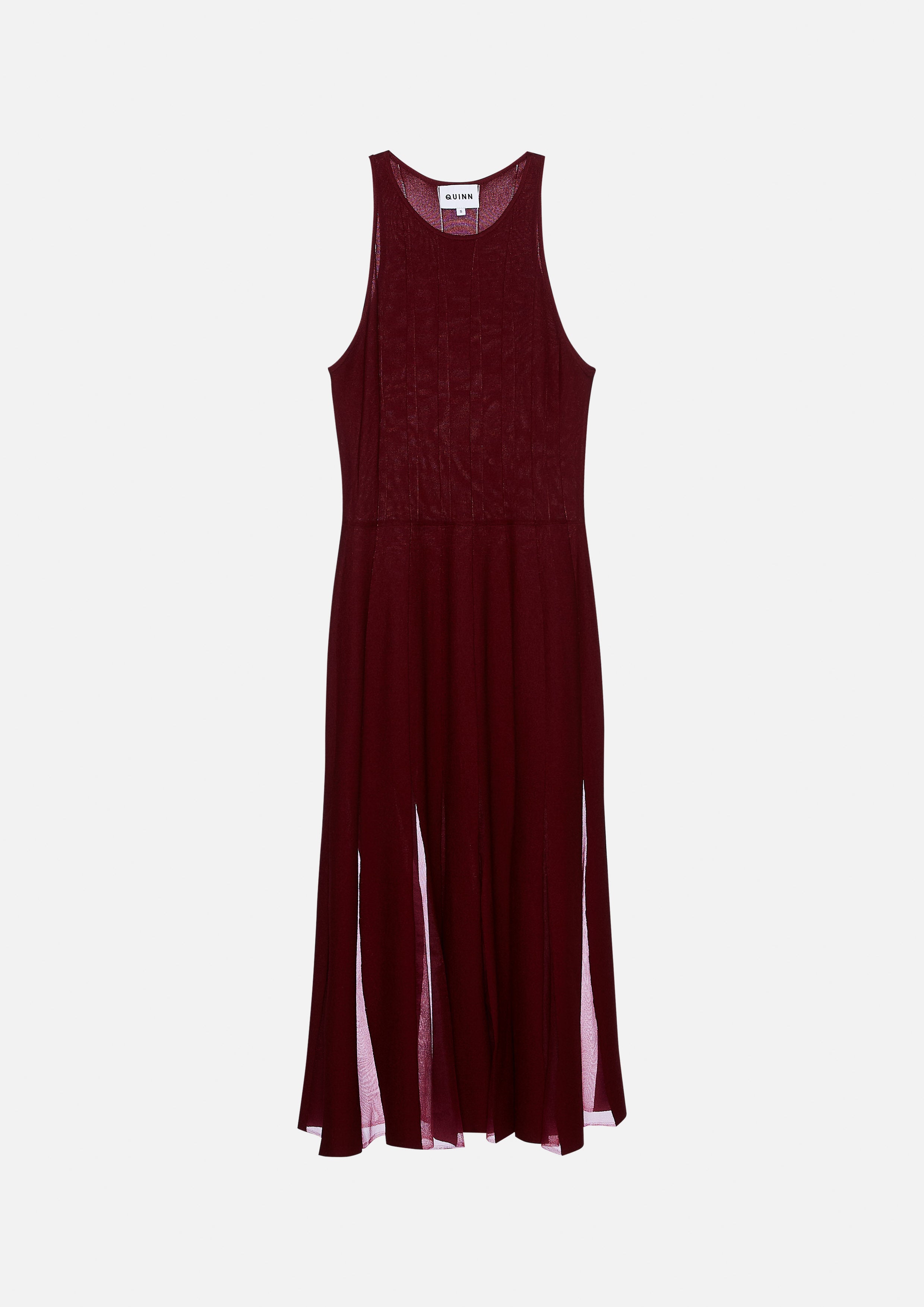 เดรสมิดิกระโปรงพาแนลผ้าเชียร์