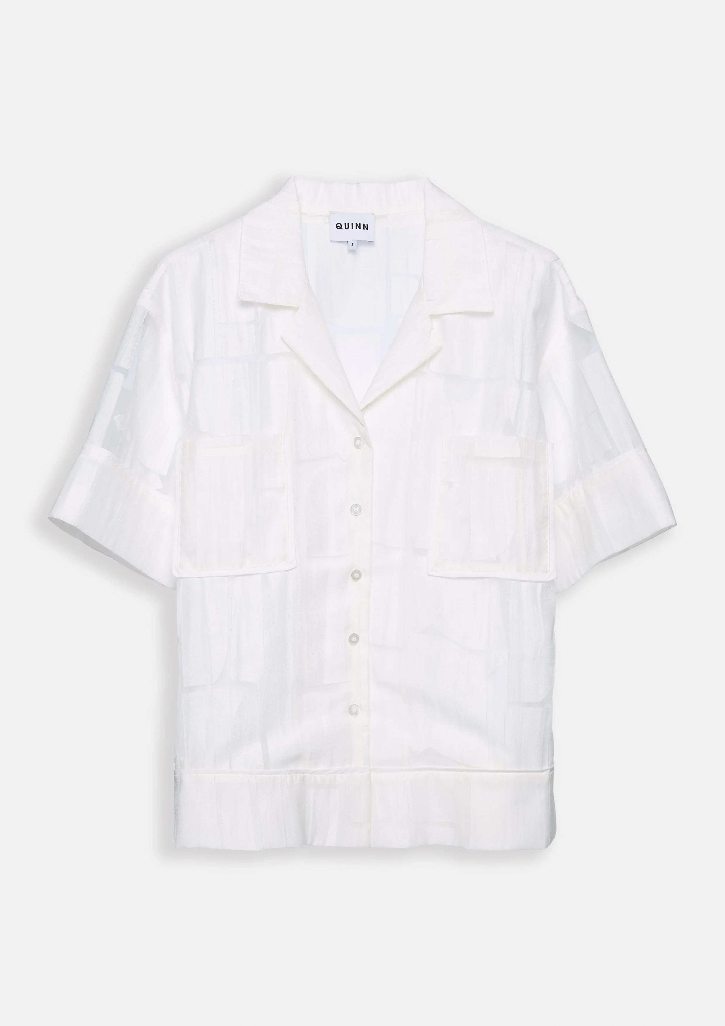 Sheer Panel Short Sleeve Shirt