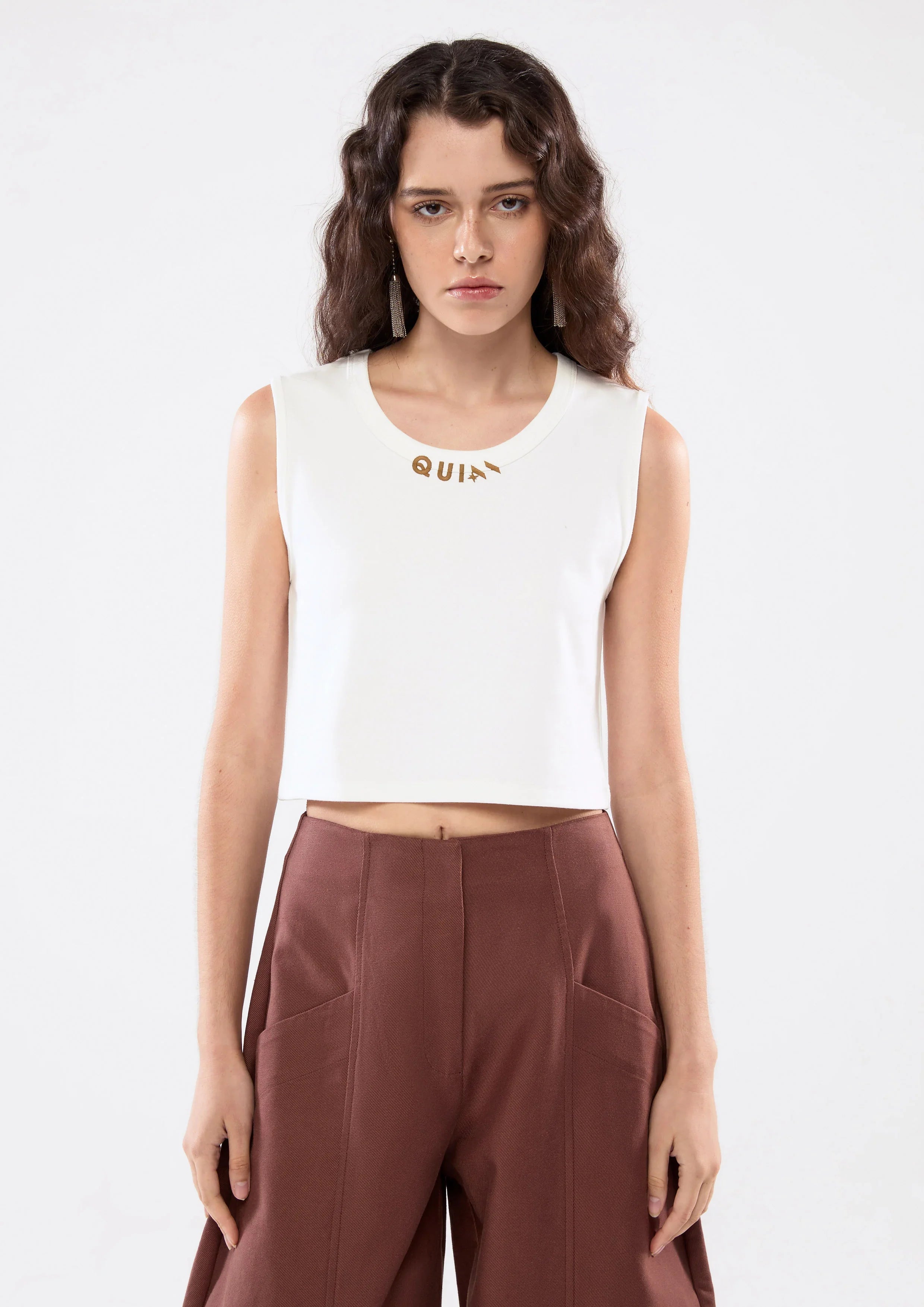 Logo Sleeveless Crop Top