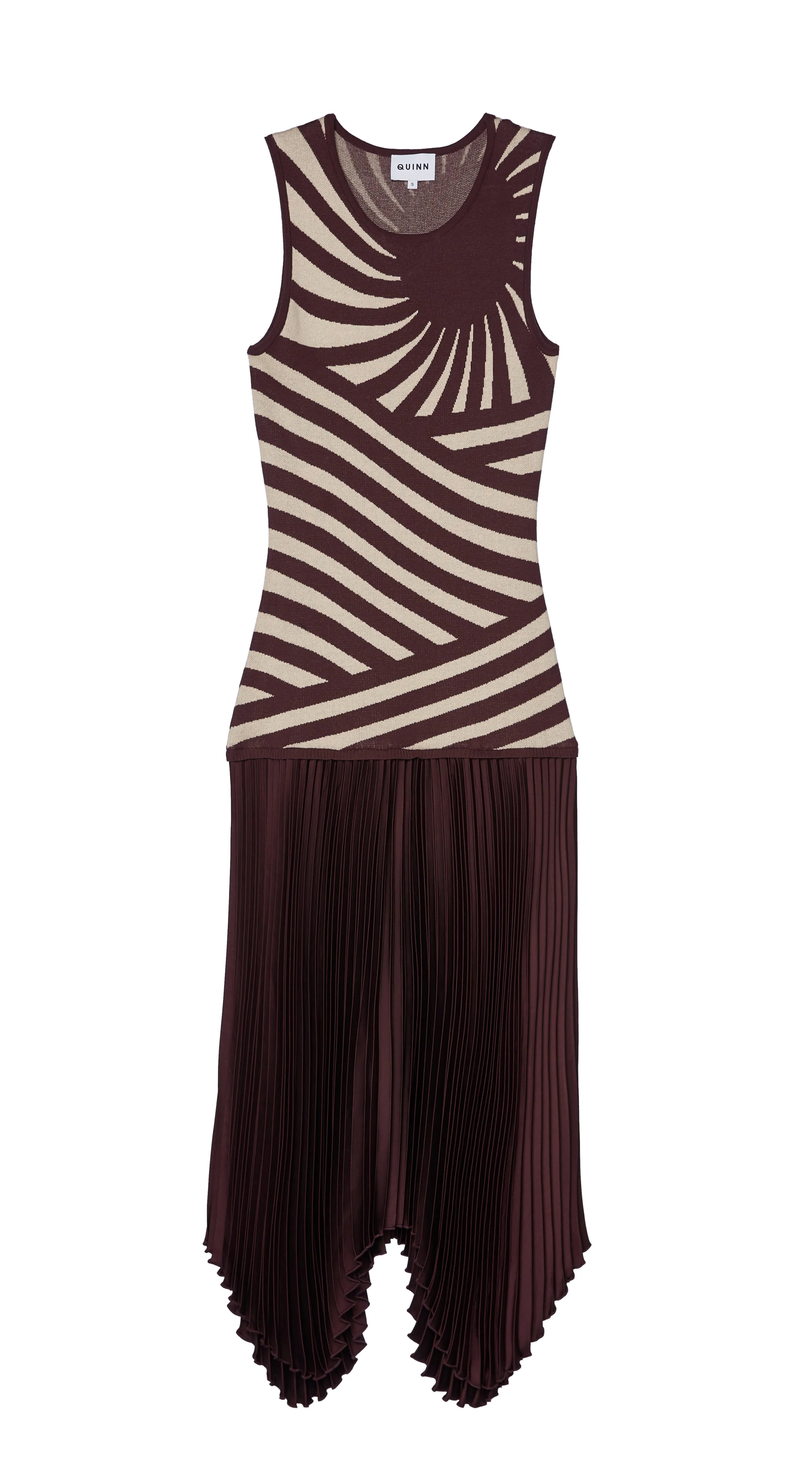 เดรสมิดิแขนกุดกระโปรงอสมมาตร