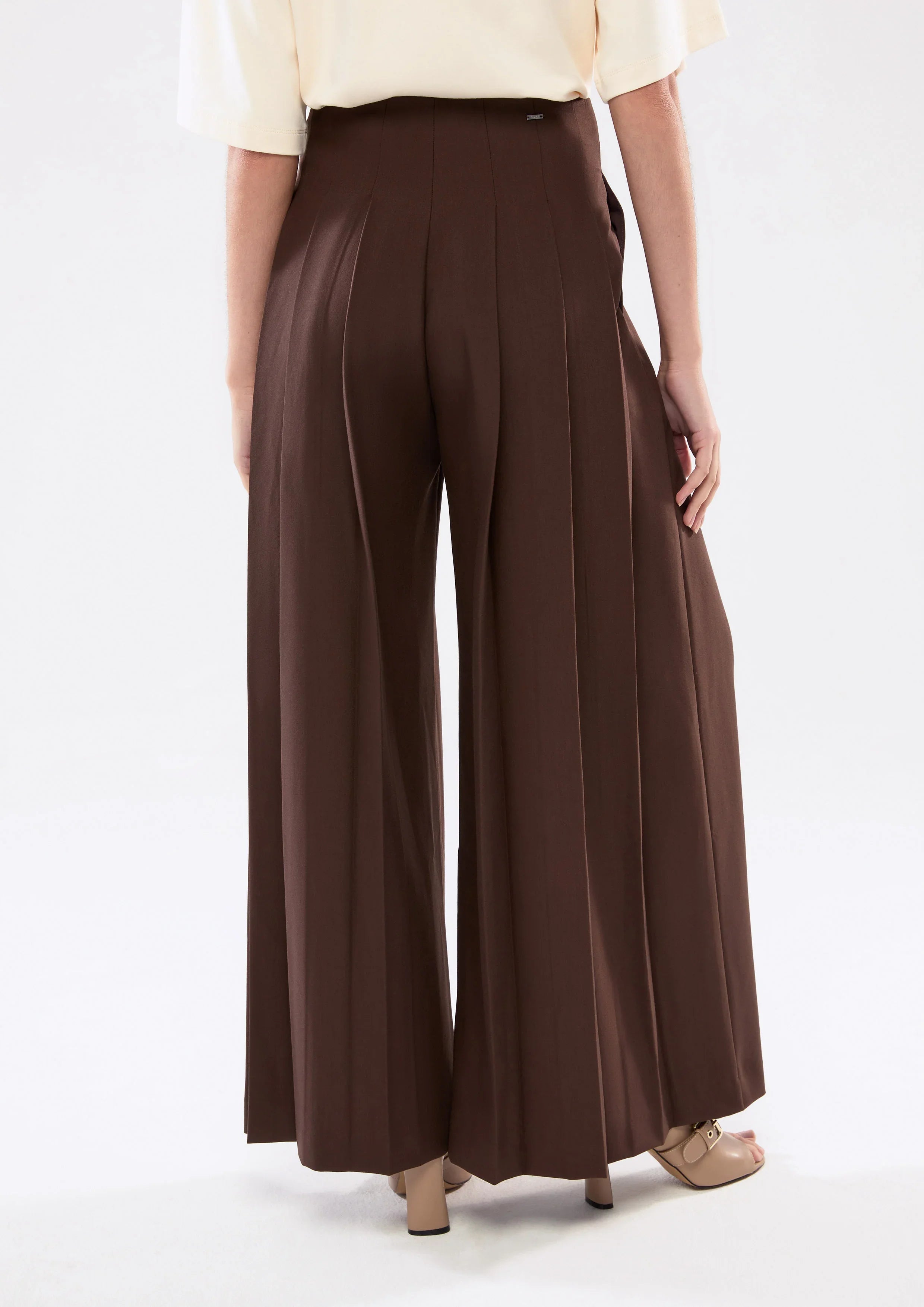 Plated Wide Leg Pants
