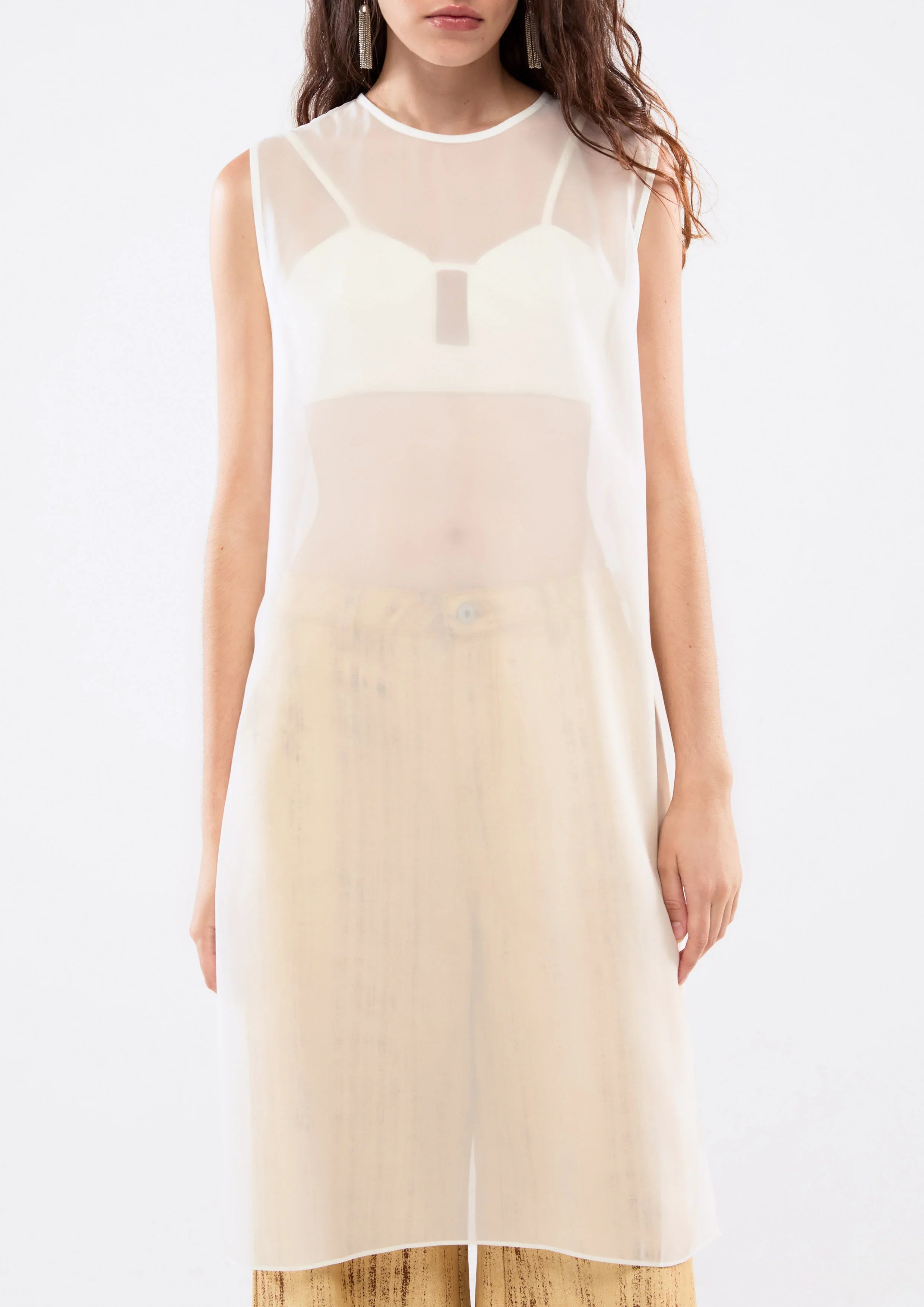 Sleeveless Sheer Top