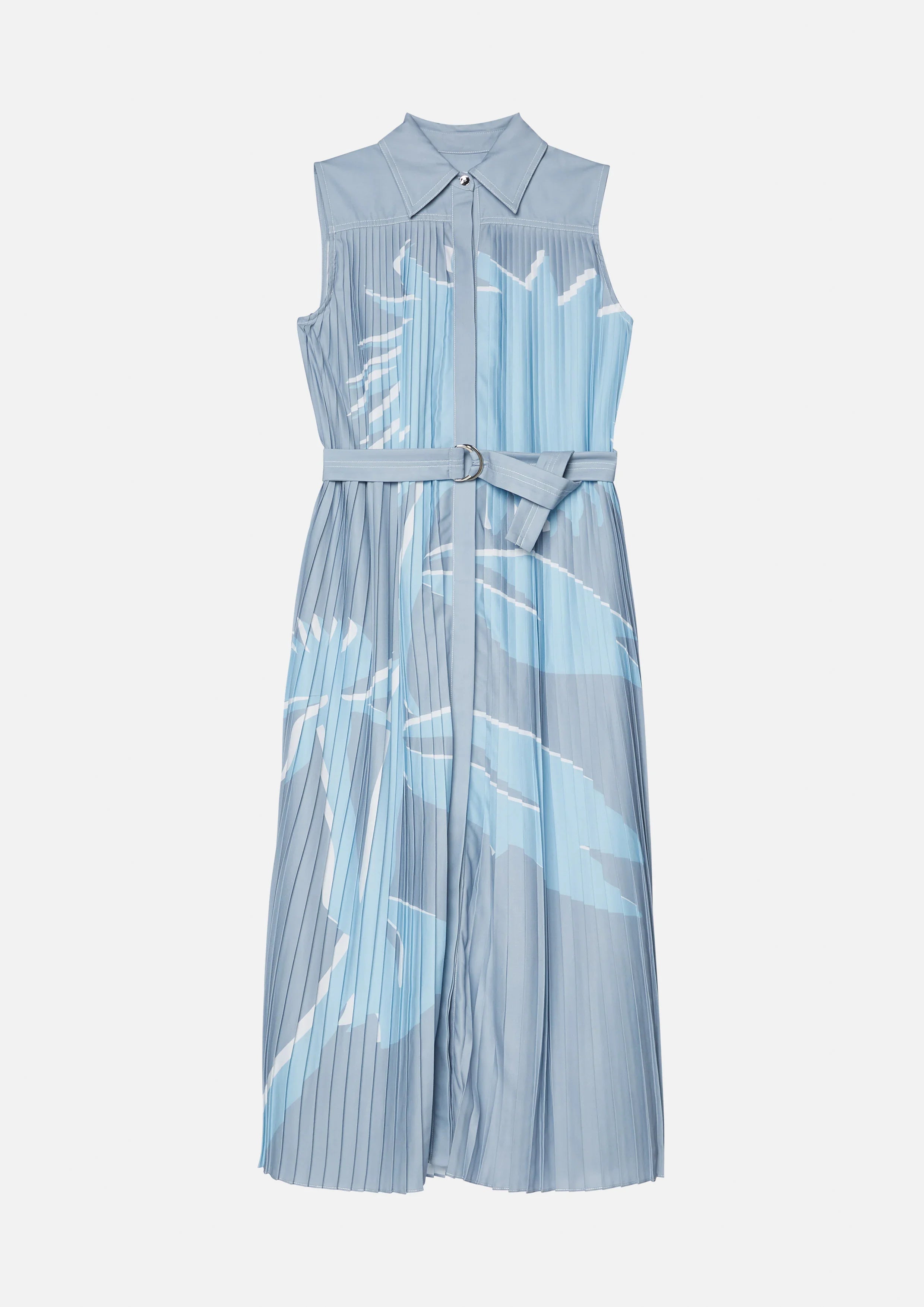 Print Pleated Midi Dress