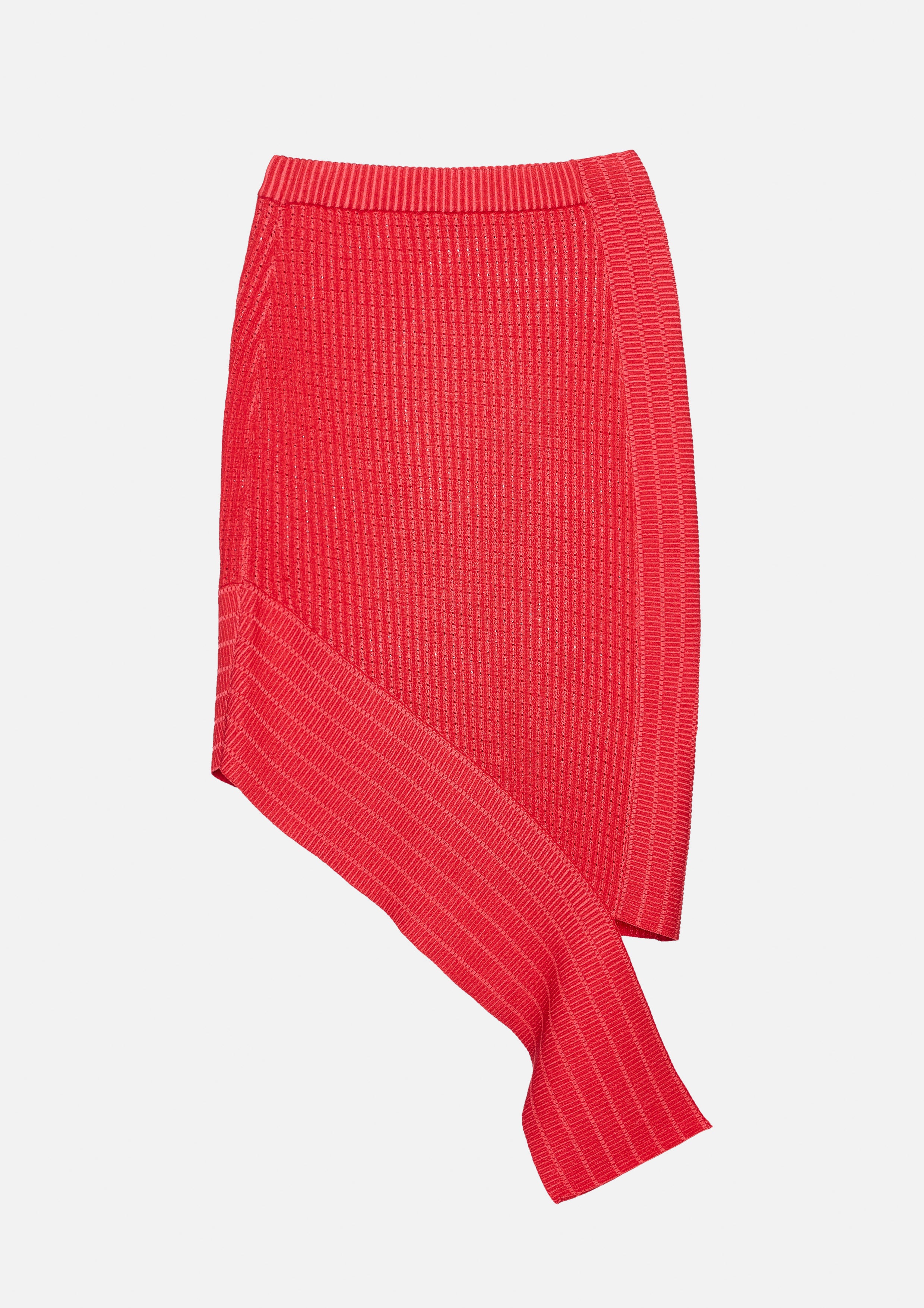 กระโปรงมิดิผ้านิตชายอสมมาตร