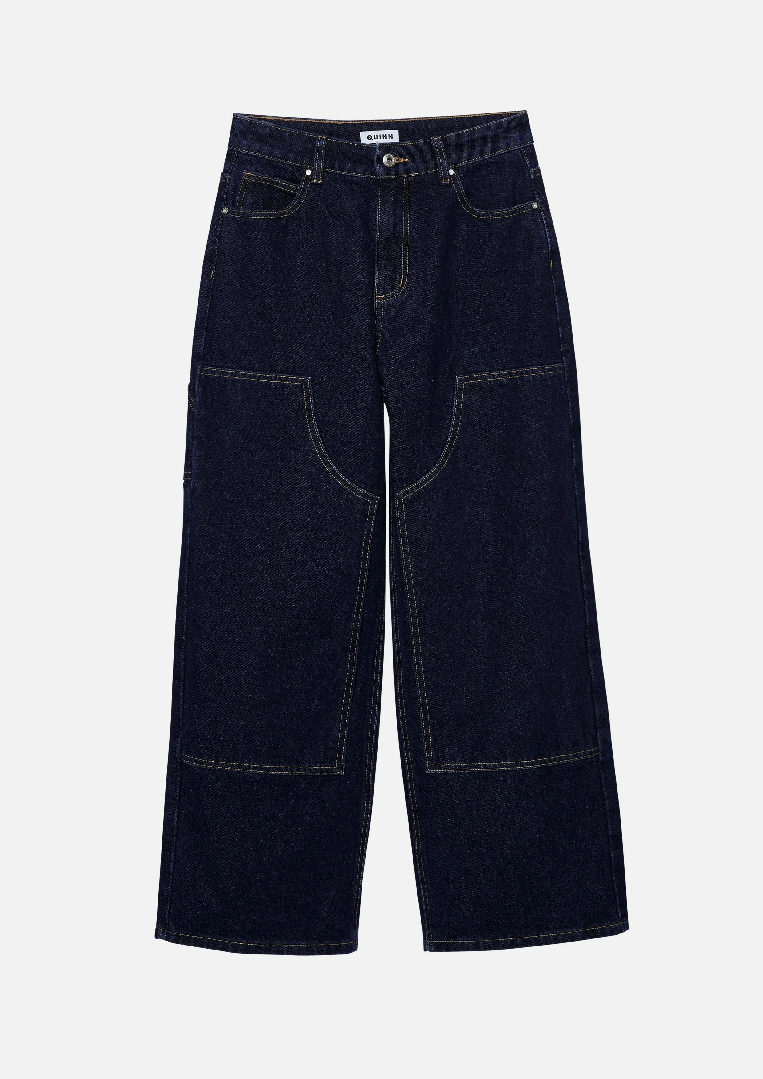 Constrast Stitching Cargo Denim Pants