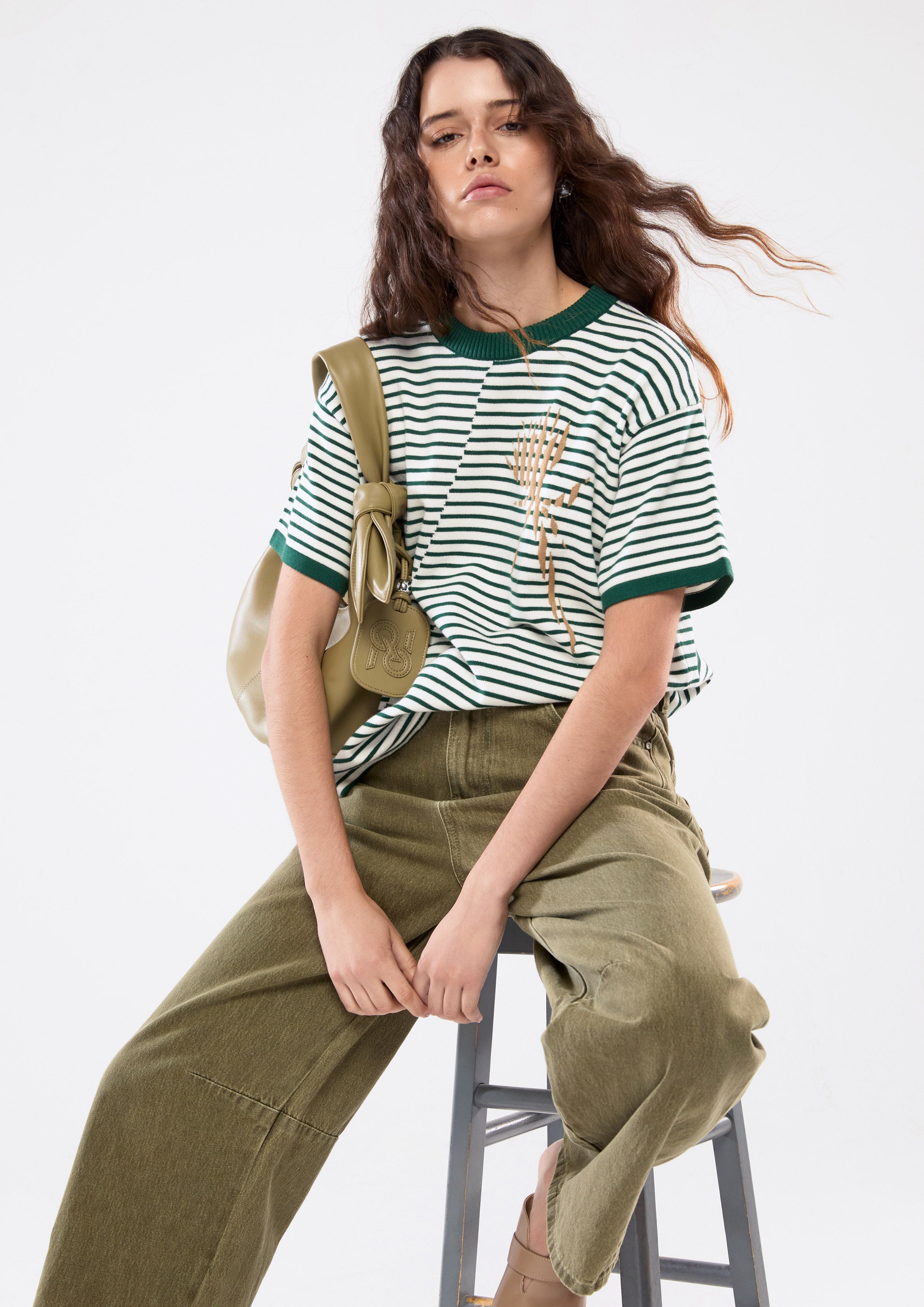 กางเกงเดนิมขากว้างสีเฟด