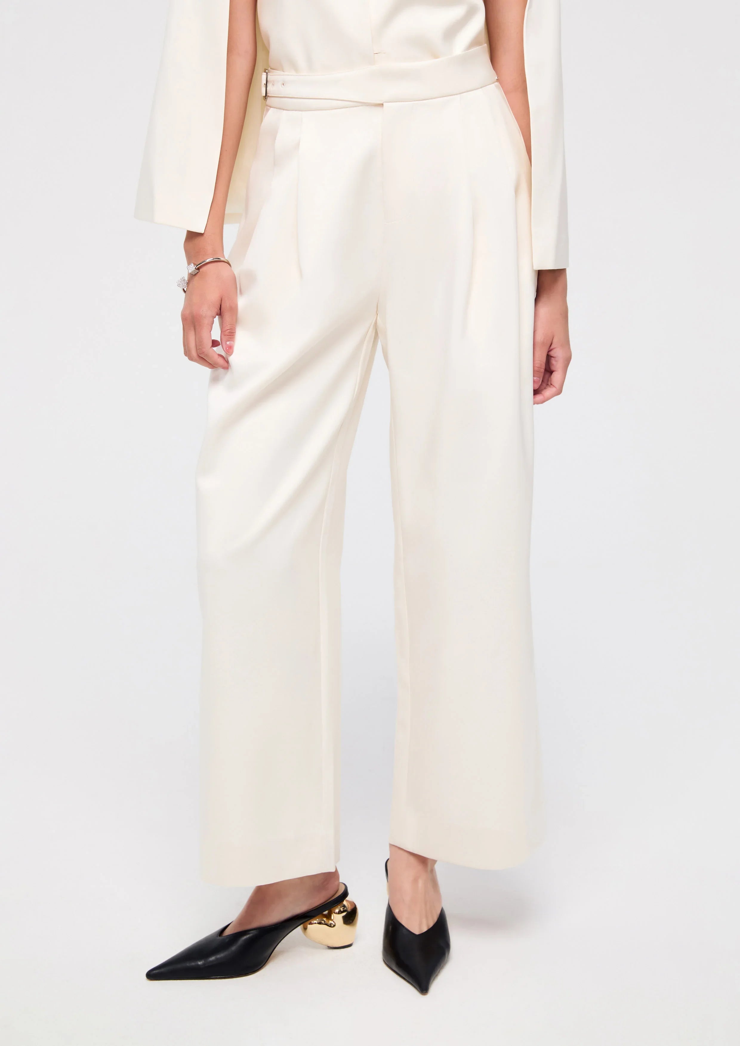 High Waist Pants With Buckle