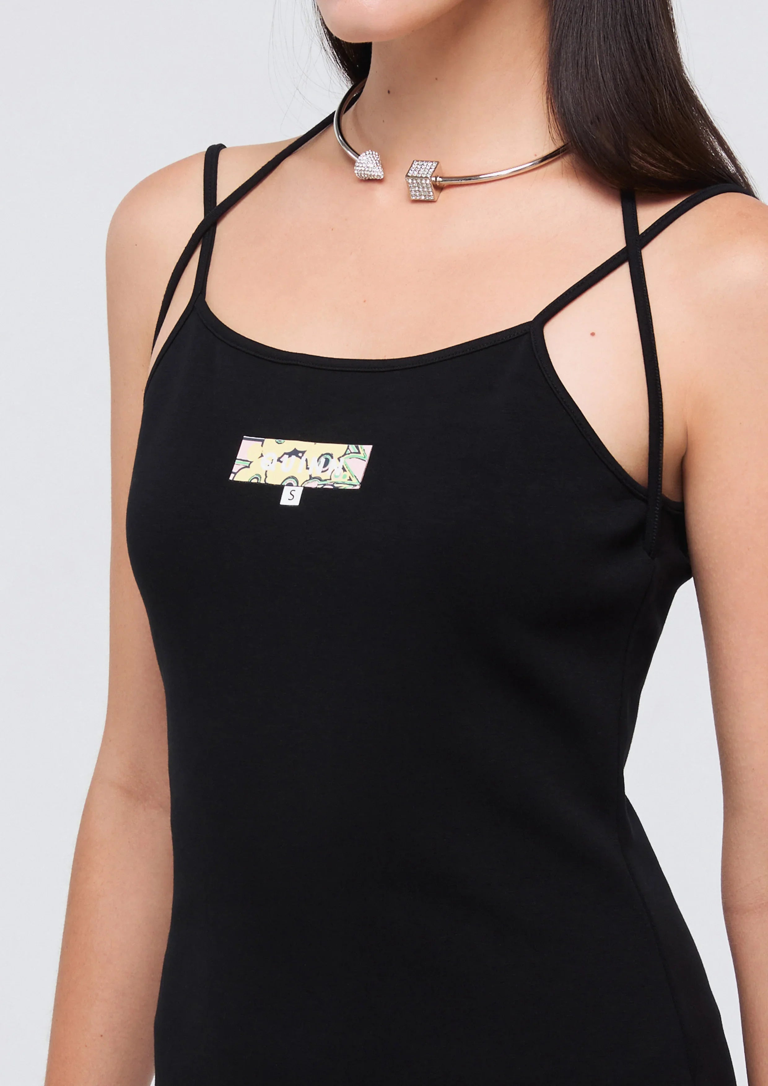 Logo Patch Cami Strap Midi Dress