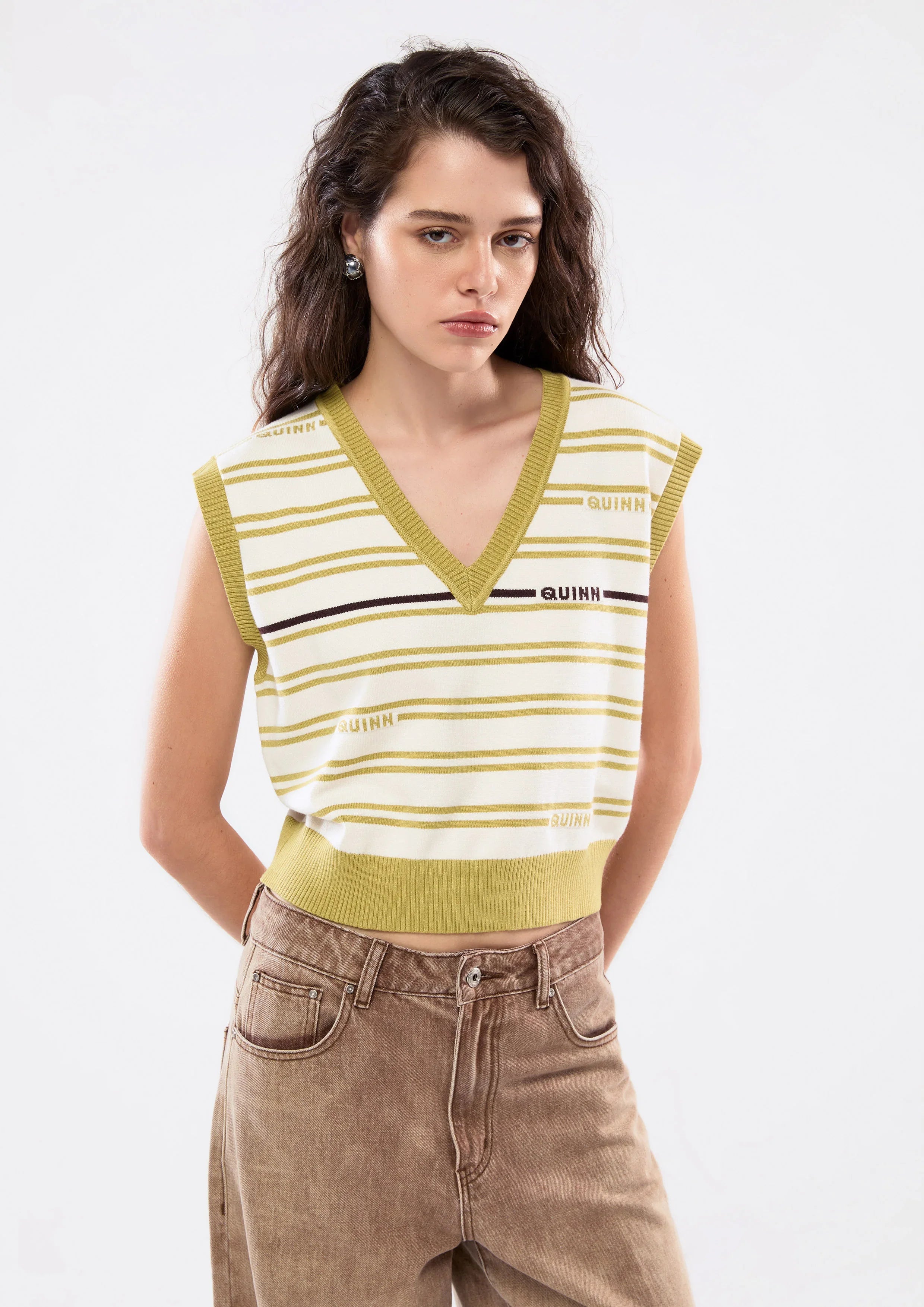 Stripe Sleeveless Crop Top