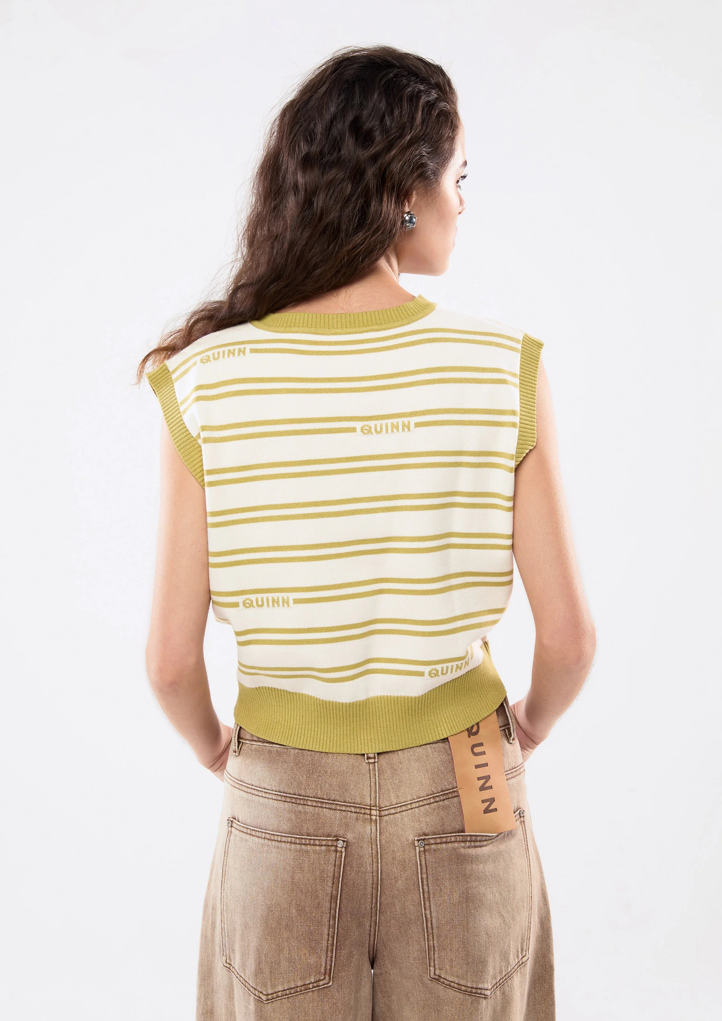 Stripe Sleeveless Crop Top