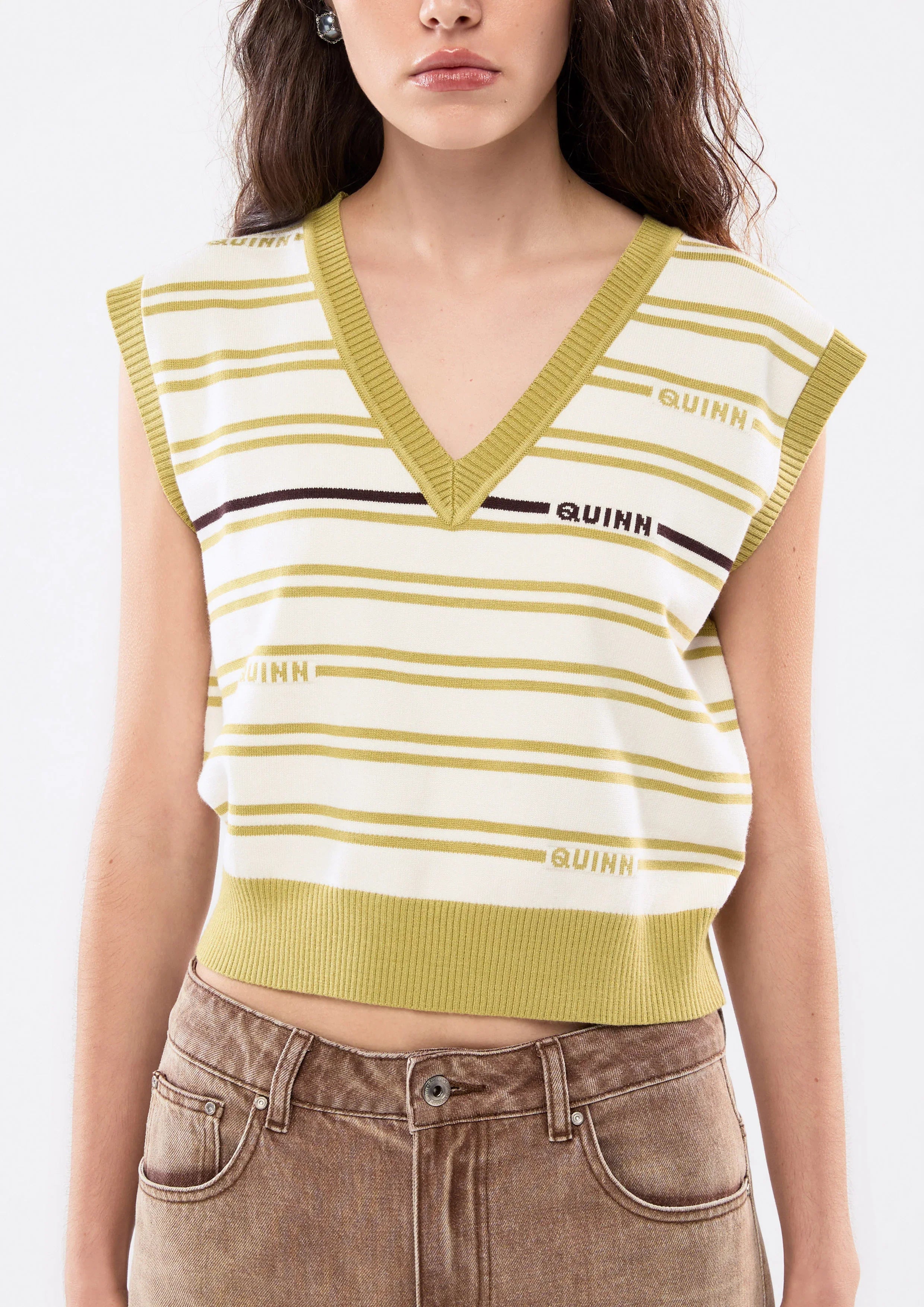 Stripe Sleeveless Crop Top