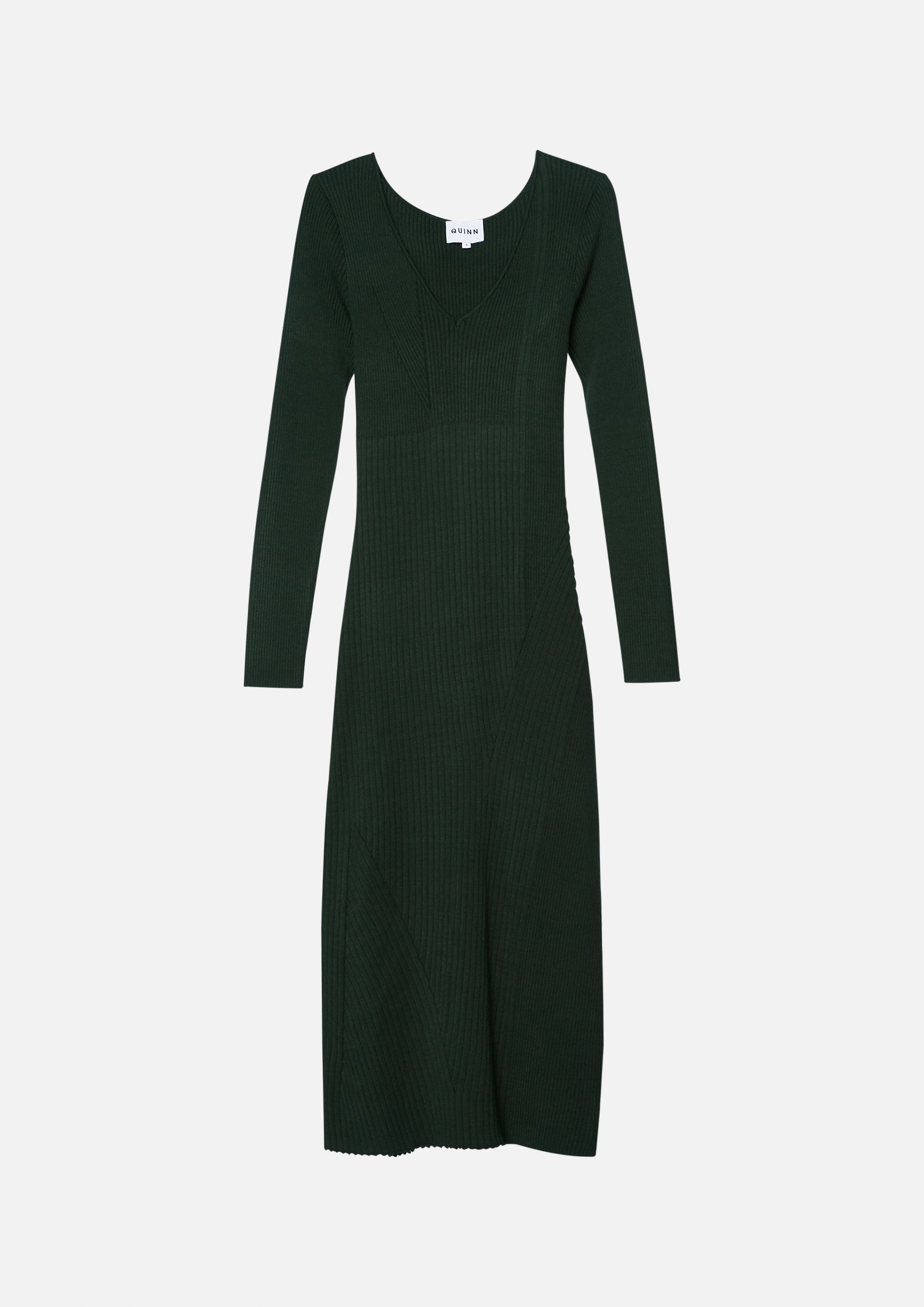 เดรสมิดิผ้านิตคอเสื้อวี