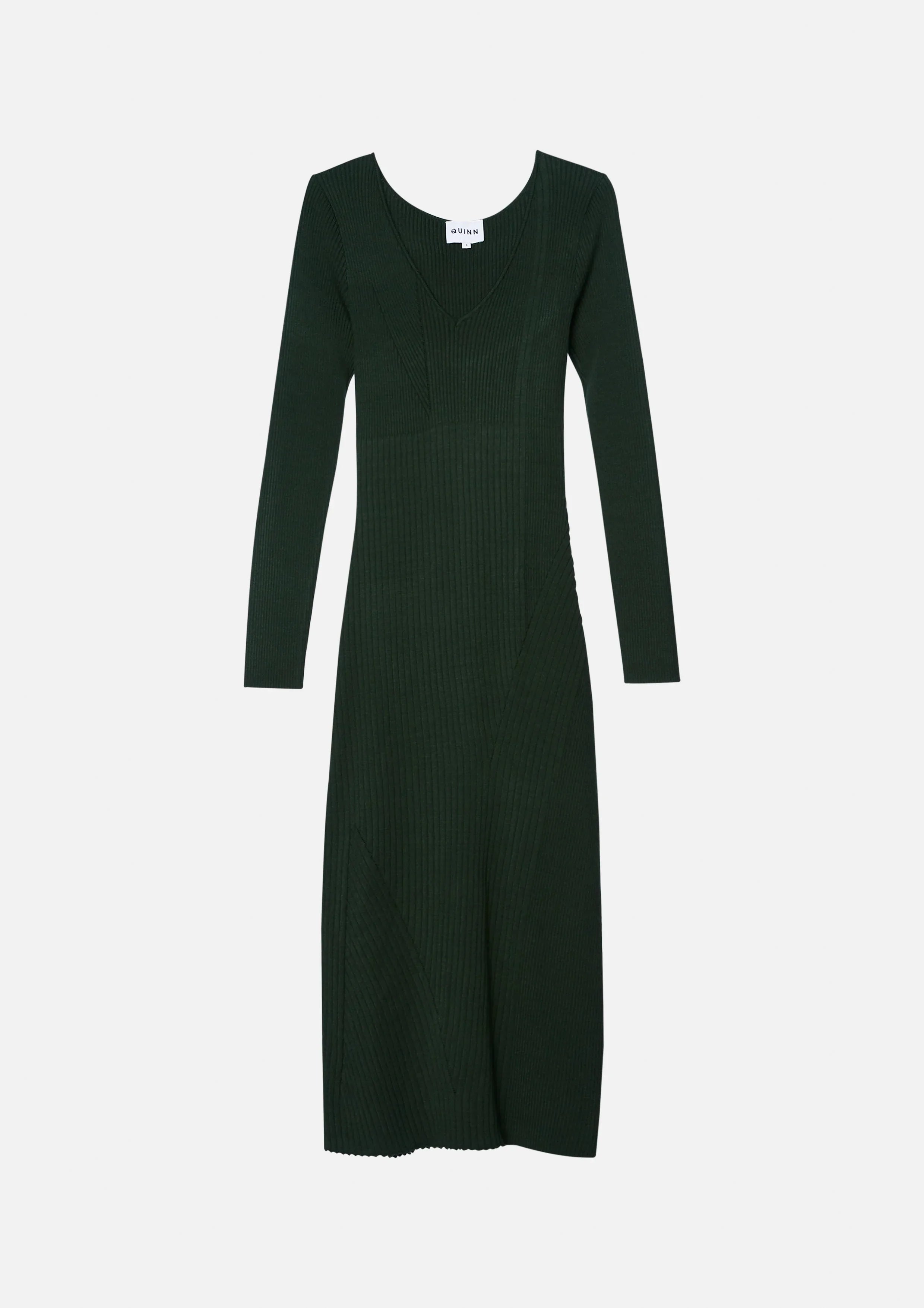 เดรสมิดิผ้านิตคอเสื้อวี