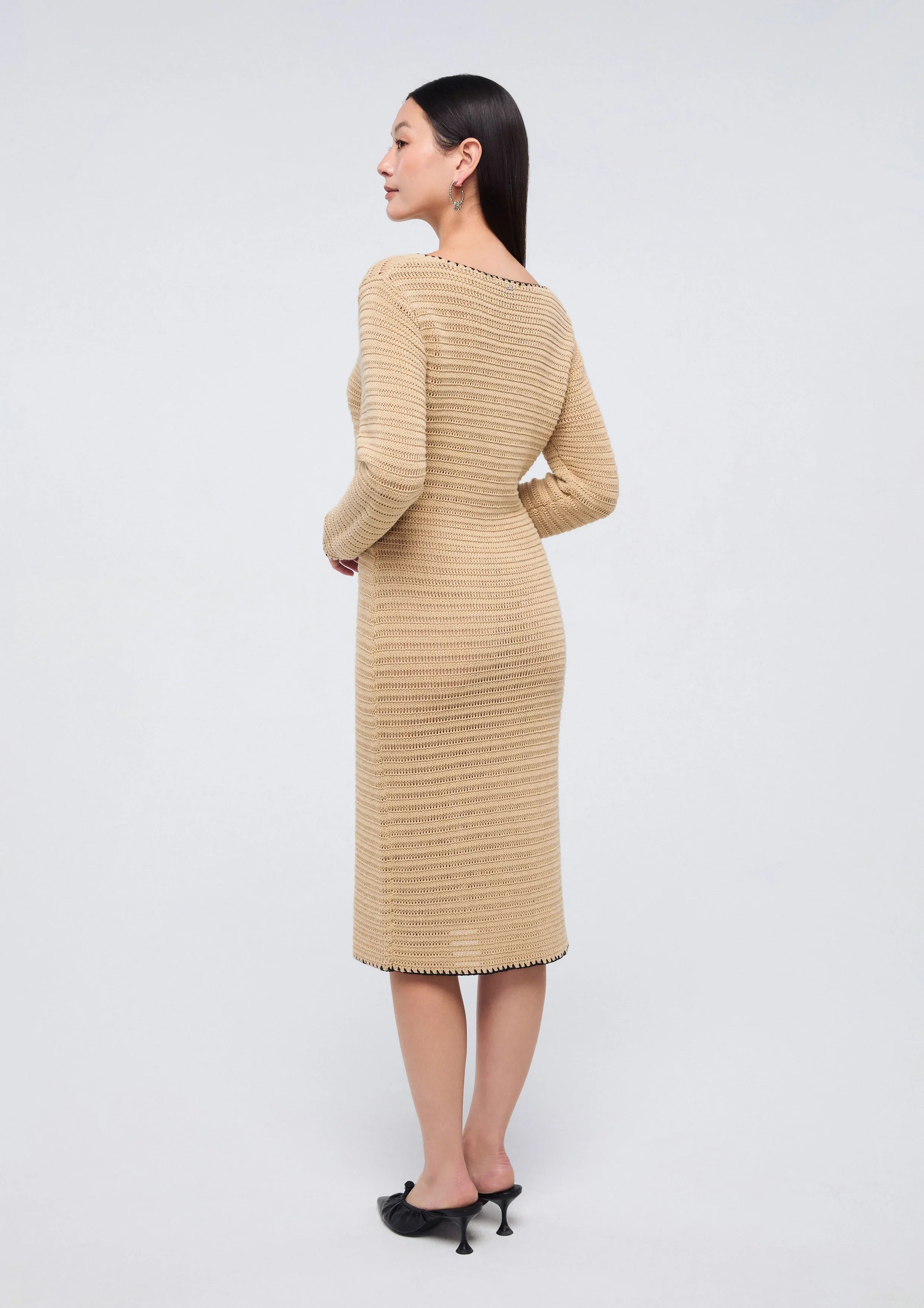 เดรสโครเช่ต์มิดิแขนยาว